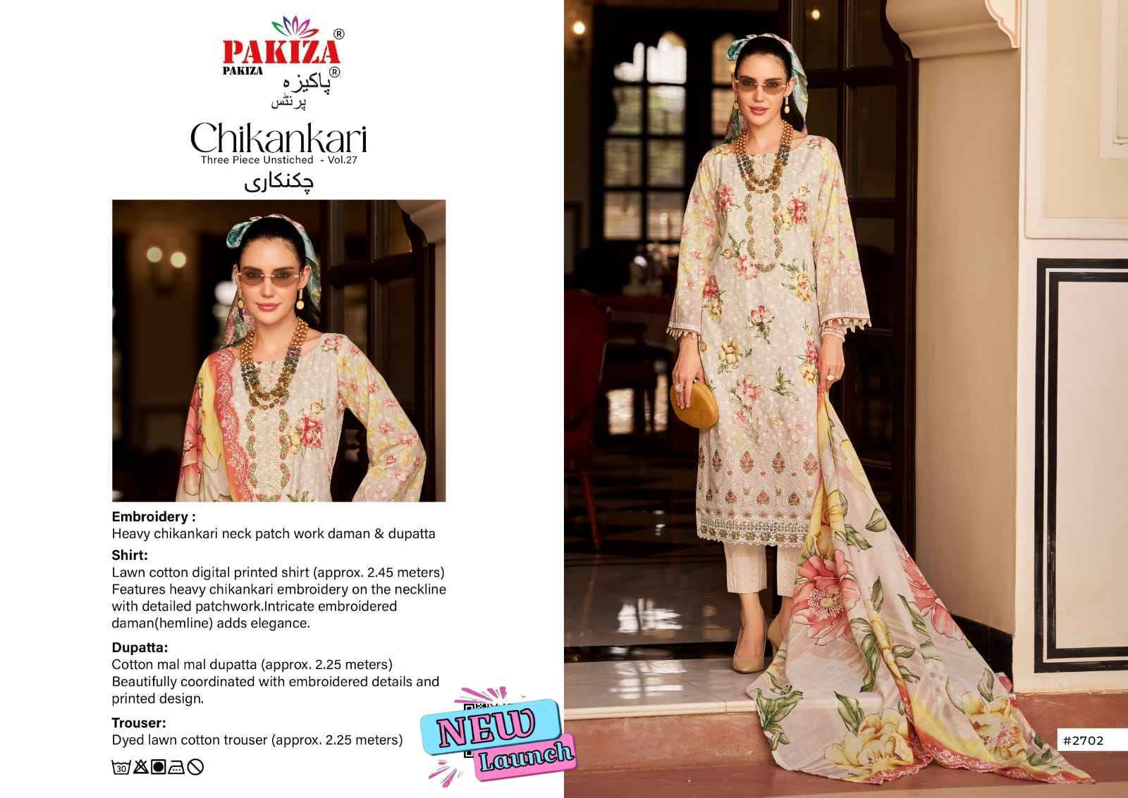 Pakiza Prints Chikankari Vol 27 Wholesale Price 10 Pcs set