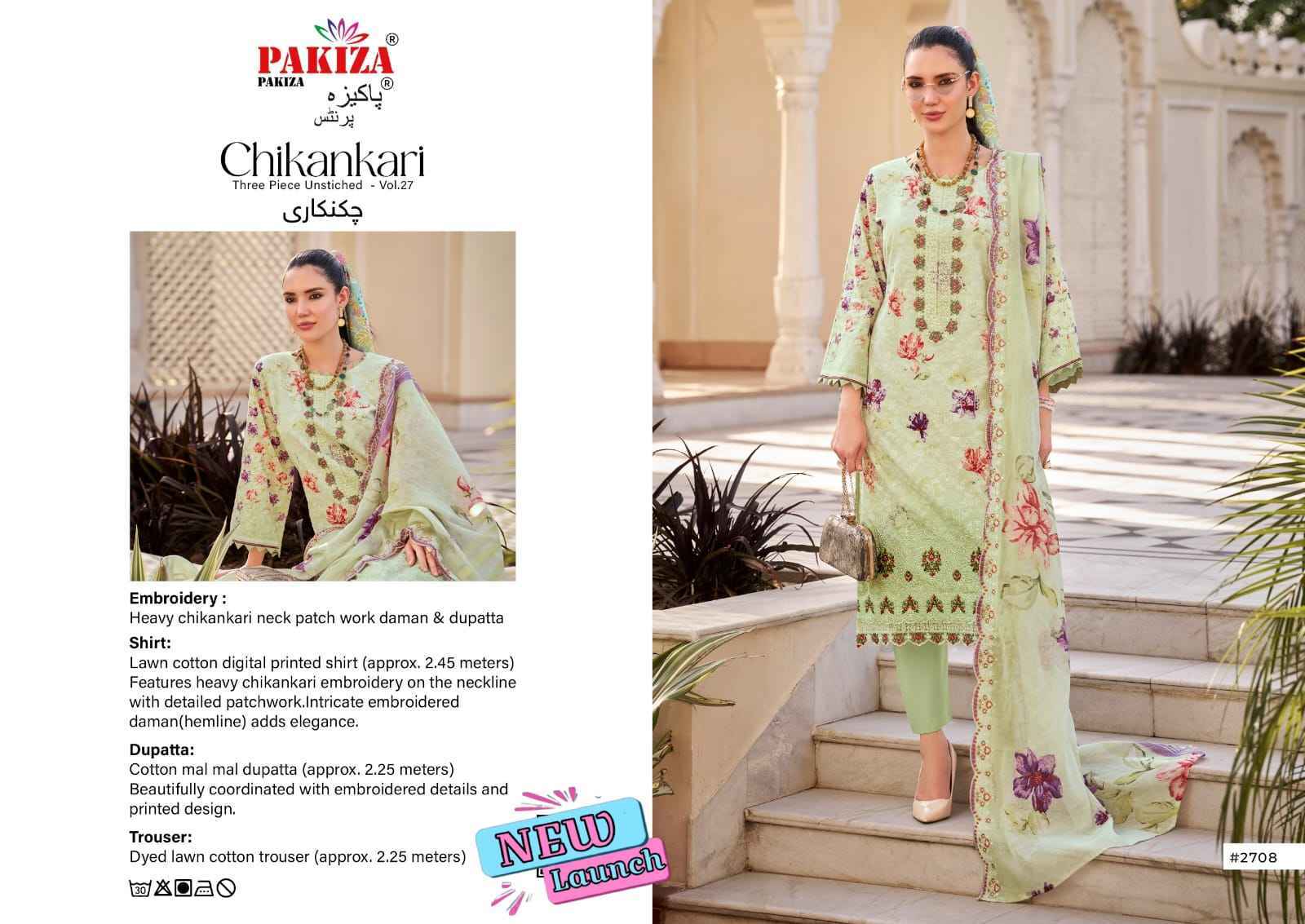 Pakiza Prints Chikankari Vol 27 Wholesale Price 10 Pcs set