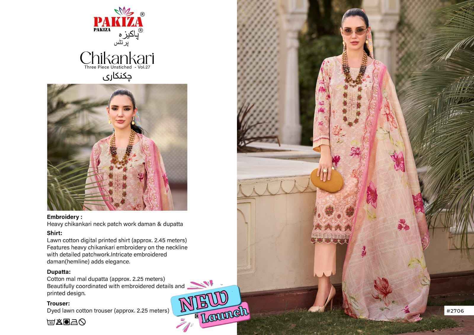 Pakiza Prints Chikankari Vol 27 Wholesale Price 10 Pcs set
