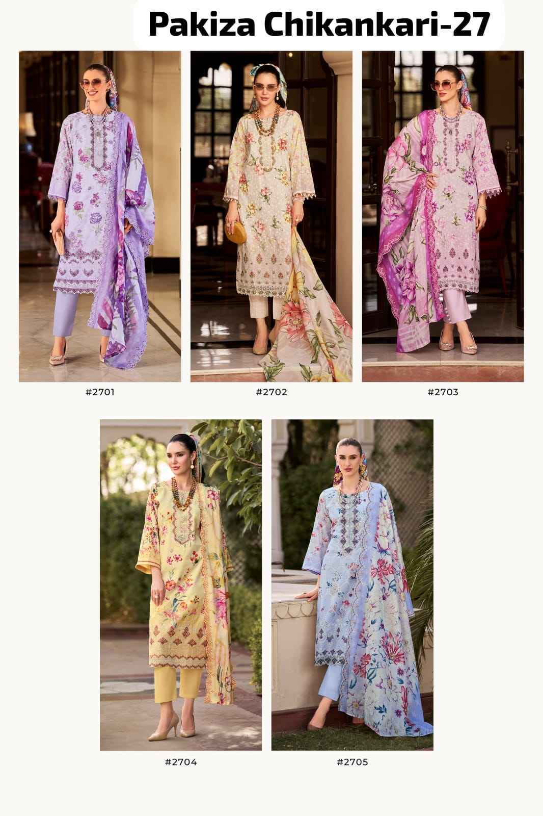 Pakiza Prints Chikankari Vol 27 Wholesale Price 10 Pcs set