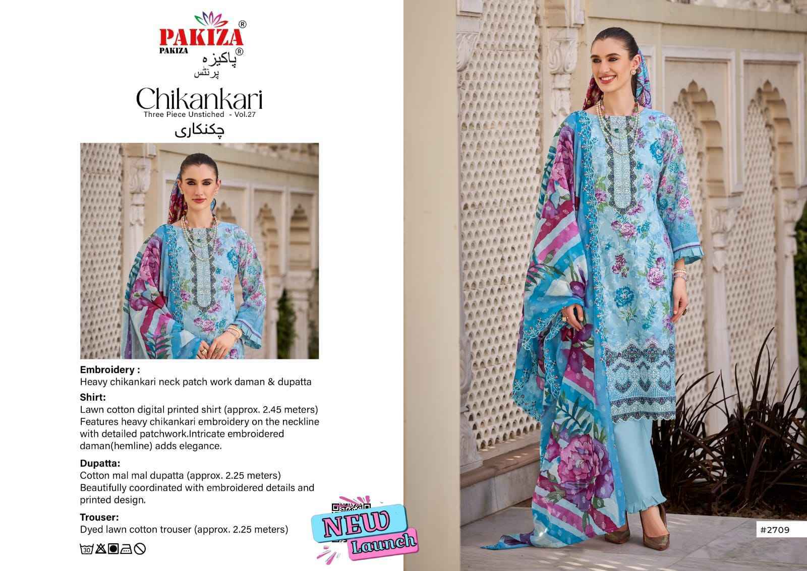 Pakiza Prints Chikankari Vol 27 Wholesale Price 10 Pcs set
