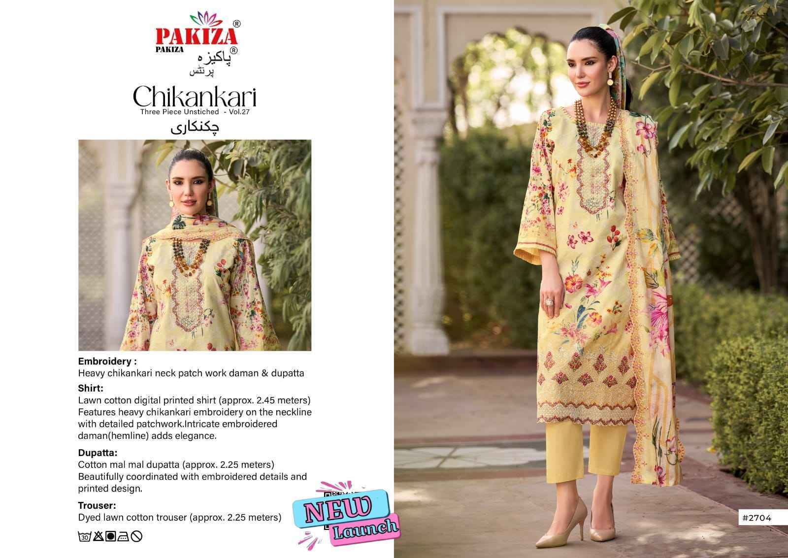 Pakiza Prints Chikankari Vol 27 Wholesale Price 10 Pcs set