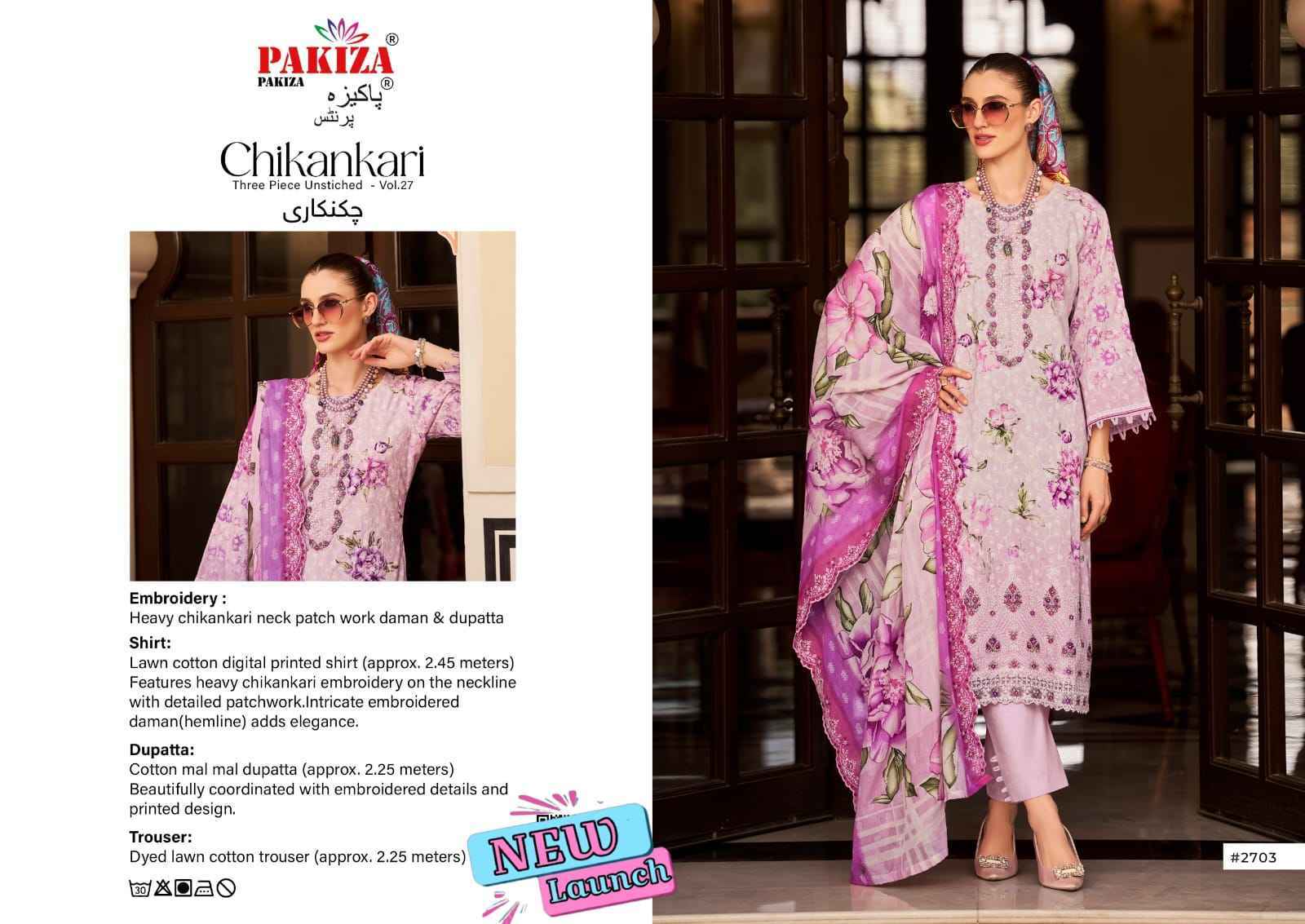 Pakiza Prints Chikankari Vol 27 Wholesale Price 10 Pcs set