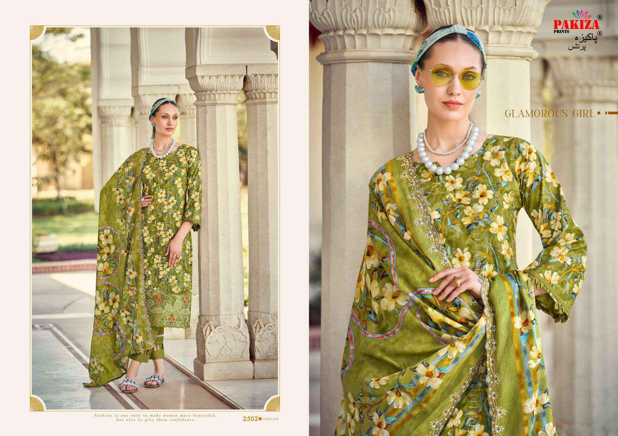 Pakiza Prints Haya Vol 25 Lawn Cotton Dress Material Wholesale Online Price ( 10 pcs Catalogue )
