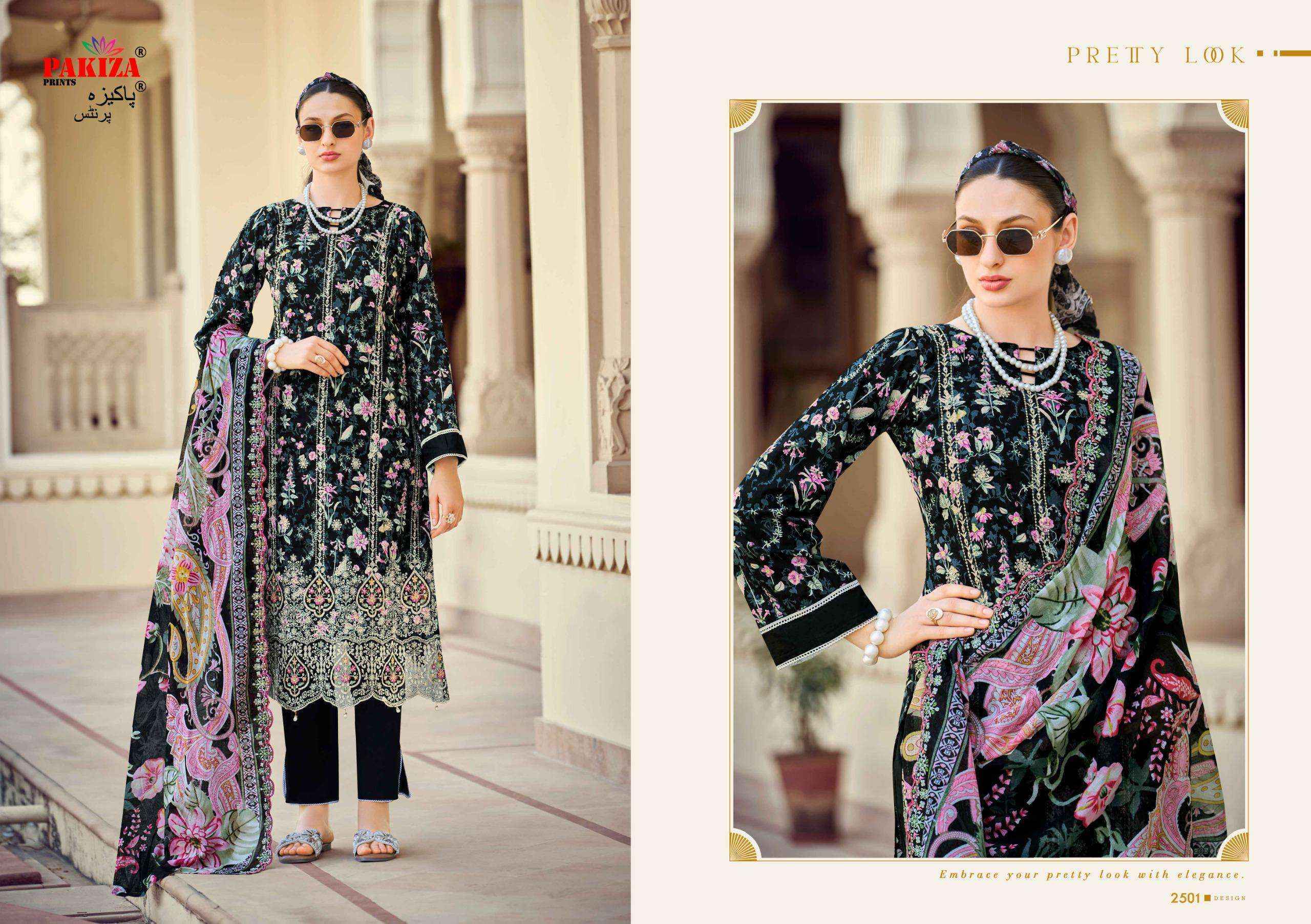 Pakiza Prints Haya Vol 25 Lawn Cotton Dress Material Wholesale Online Price ( 10 pcs Catalogue )