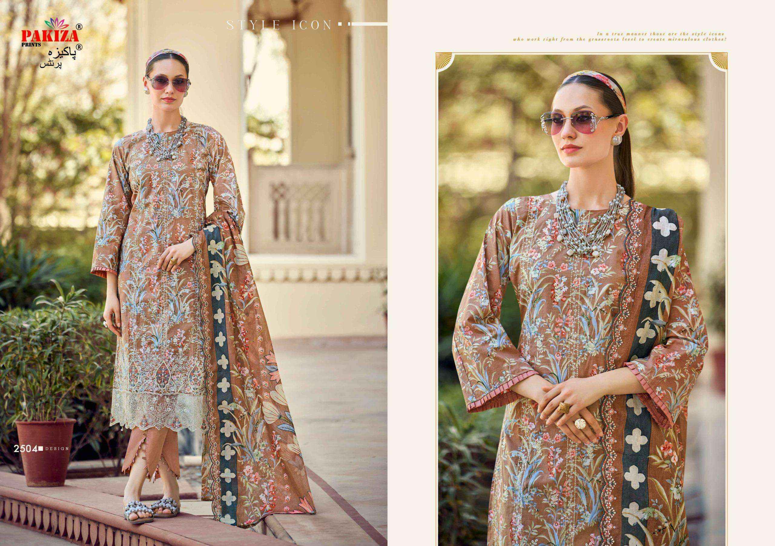 Pakiza Prints Haya Vol 25 Lawn Cotton Dress Material Wholesale Online Price ( 10 pcs Catalogue )