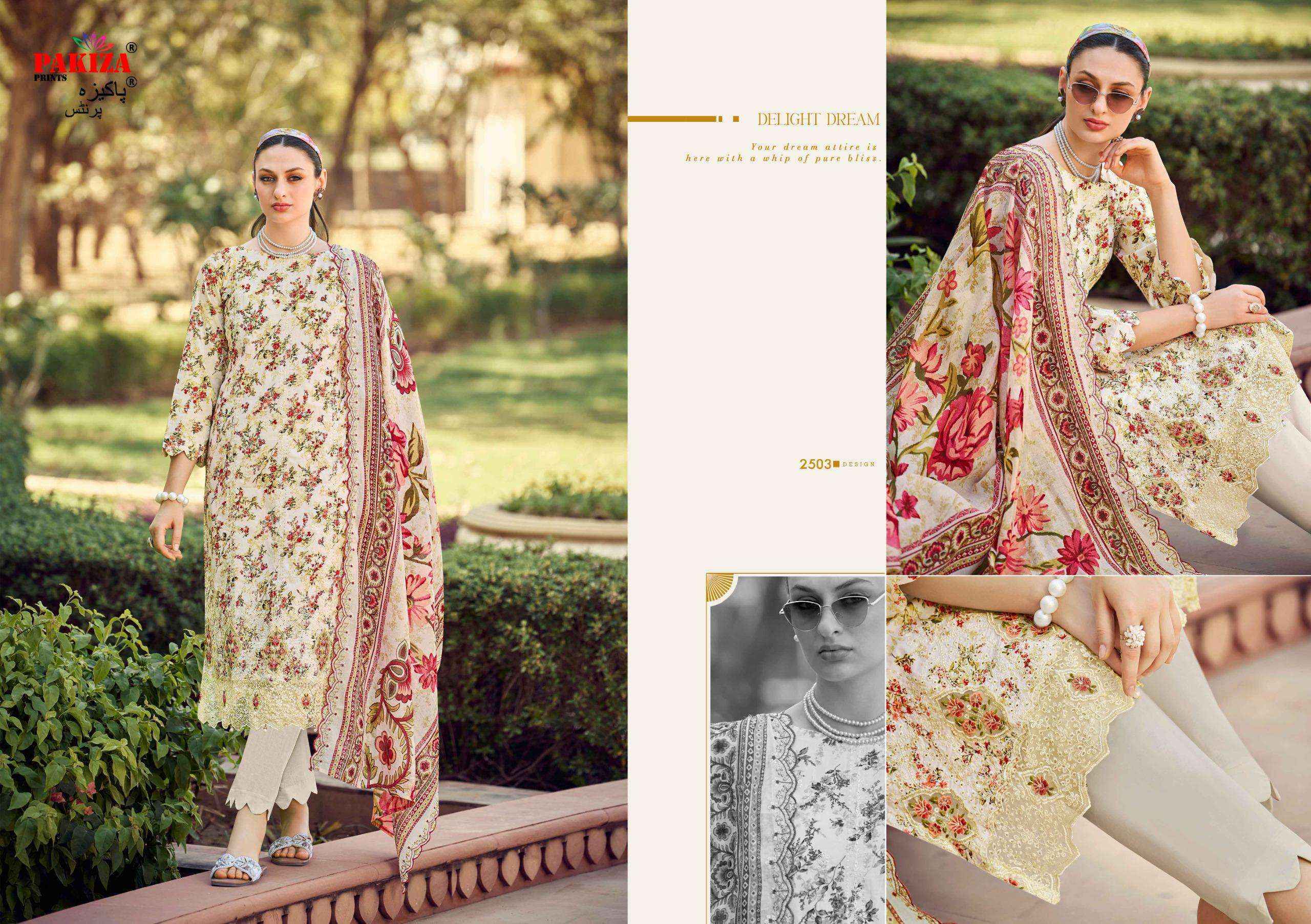 Pakiza Prints Haya Vol 25 Lawn Cotton Dress Material Wholesale Online Price ( 10 pcs Catalogue )