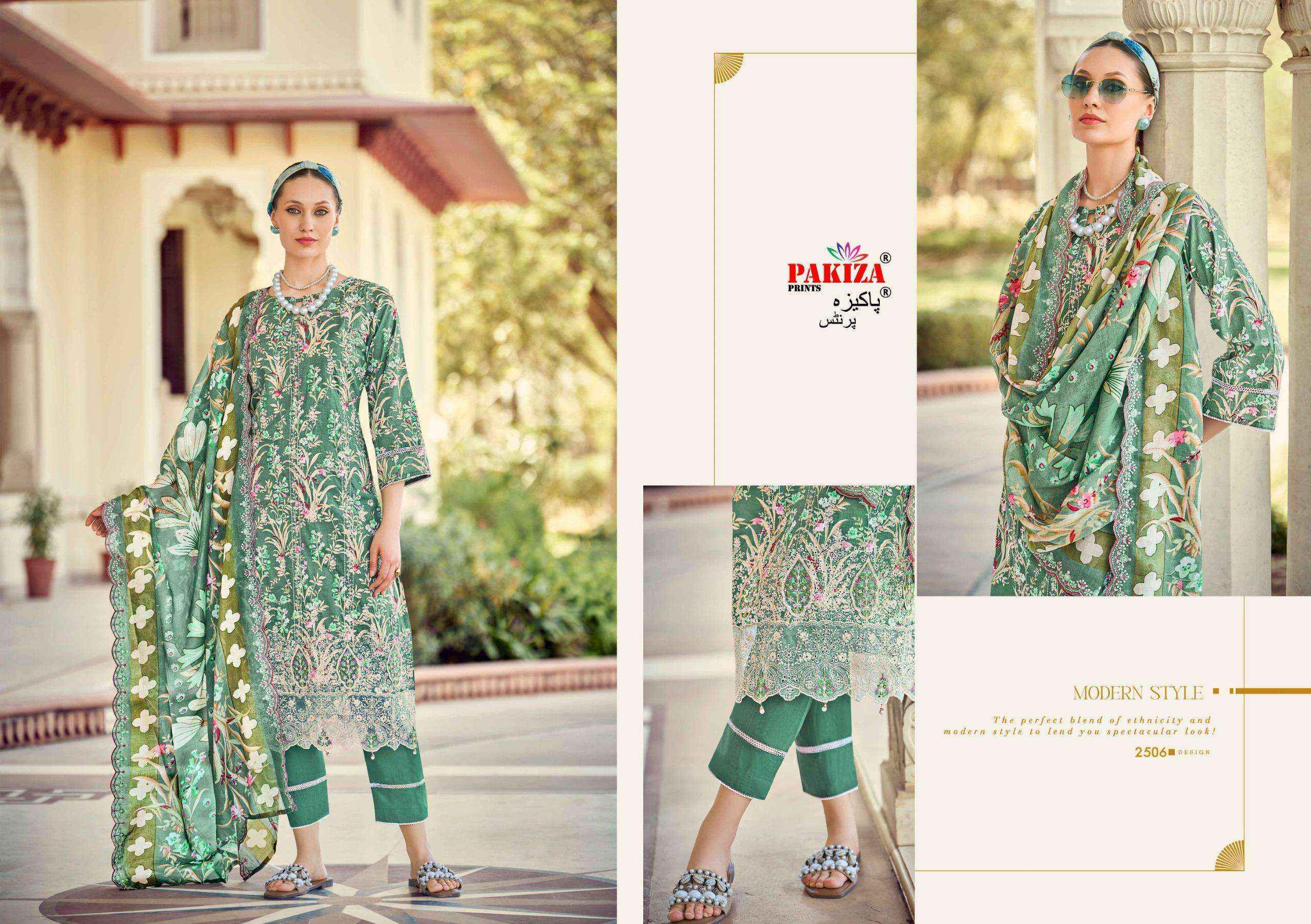 Pakiza Prints Haya Vol 25 Lawn Cotton Dress Material Wholesale Online Price ( 10 pcs Catalogue )