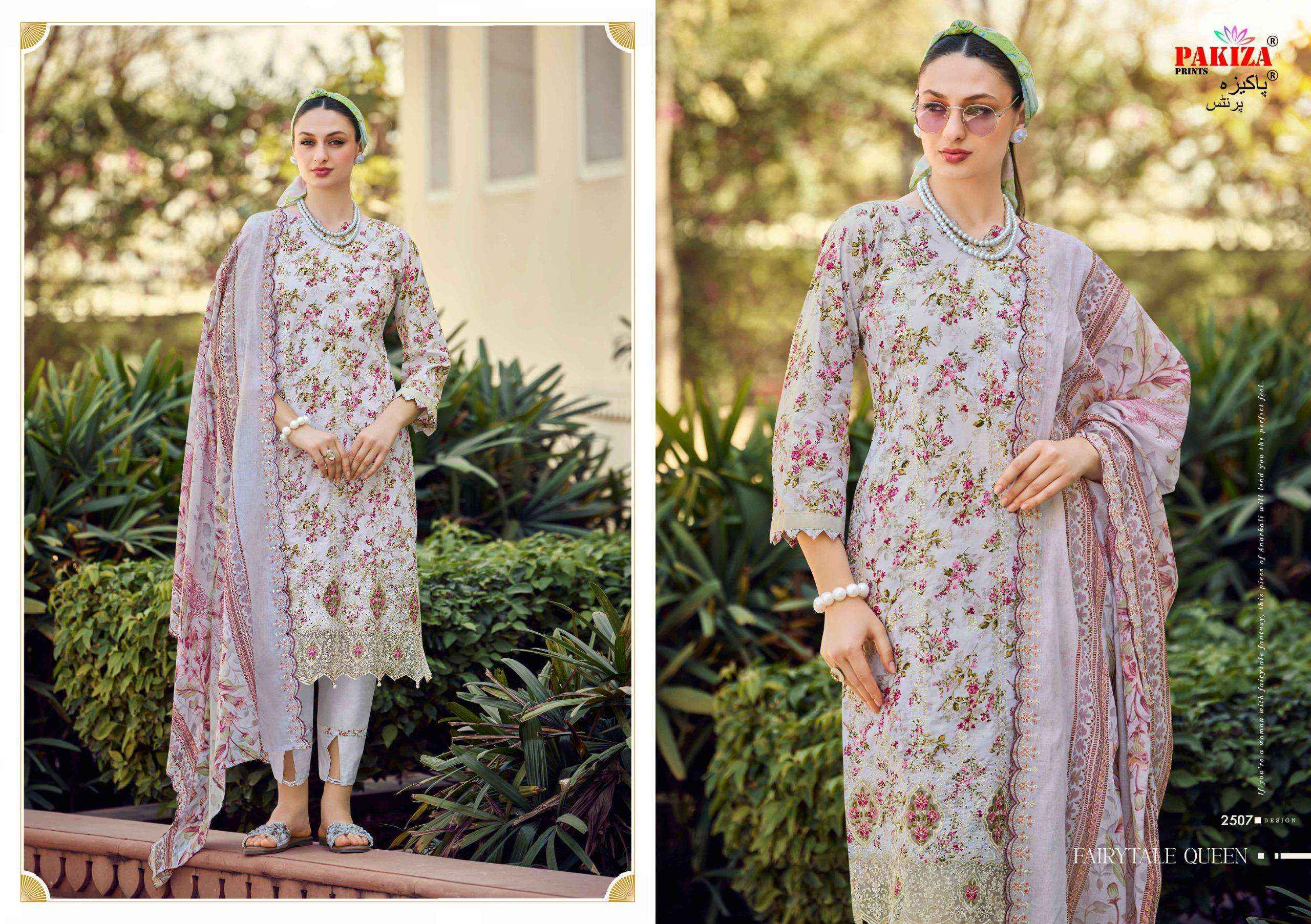 Pakiza Prints Haya Vol 25 Lawn Cotton Dress Material Wholesale Online Price ( 10 pcs Catalogue )
