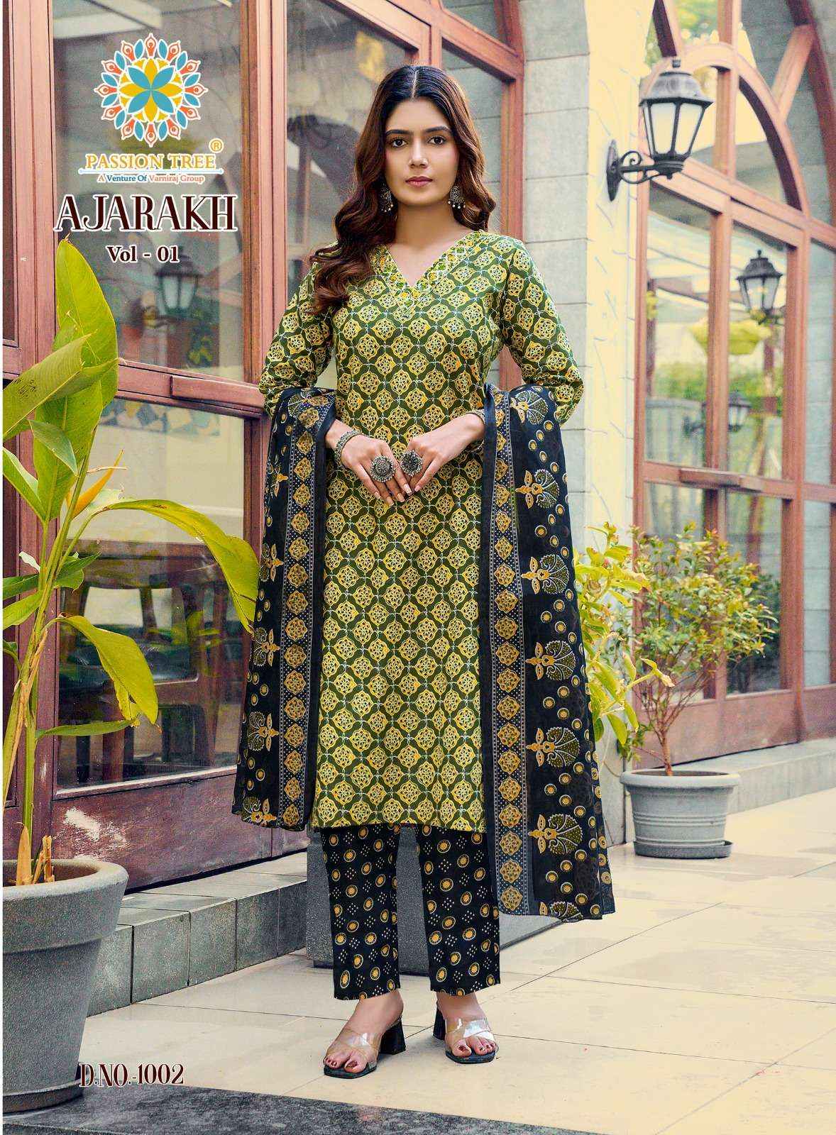Passion Tree Ajarakh Vol 1 Readymade Suits Wholesale Price