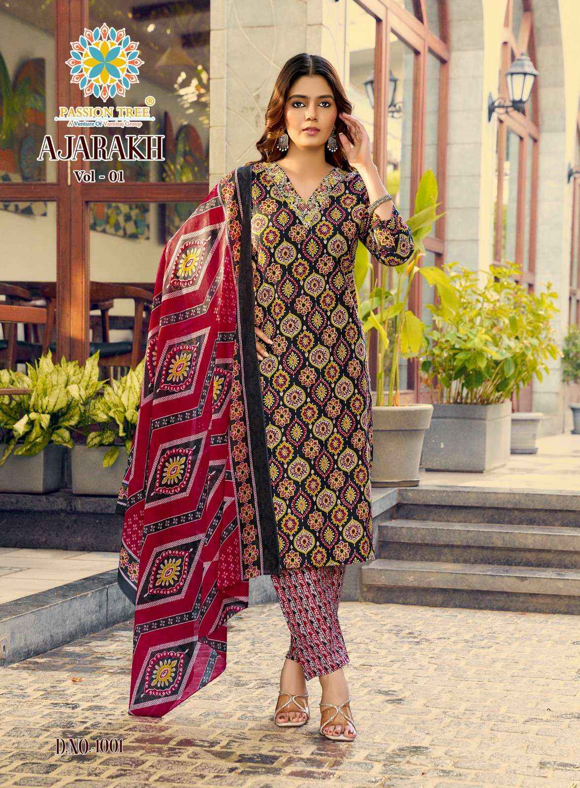 Passion Tree Ajarakh Vol 1 Readymade Suits Wholesale Price