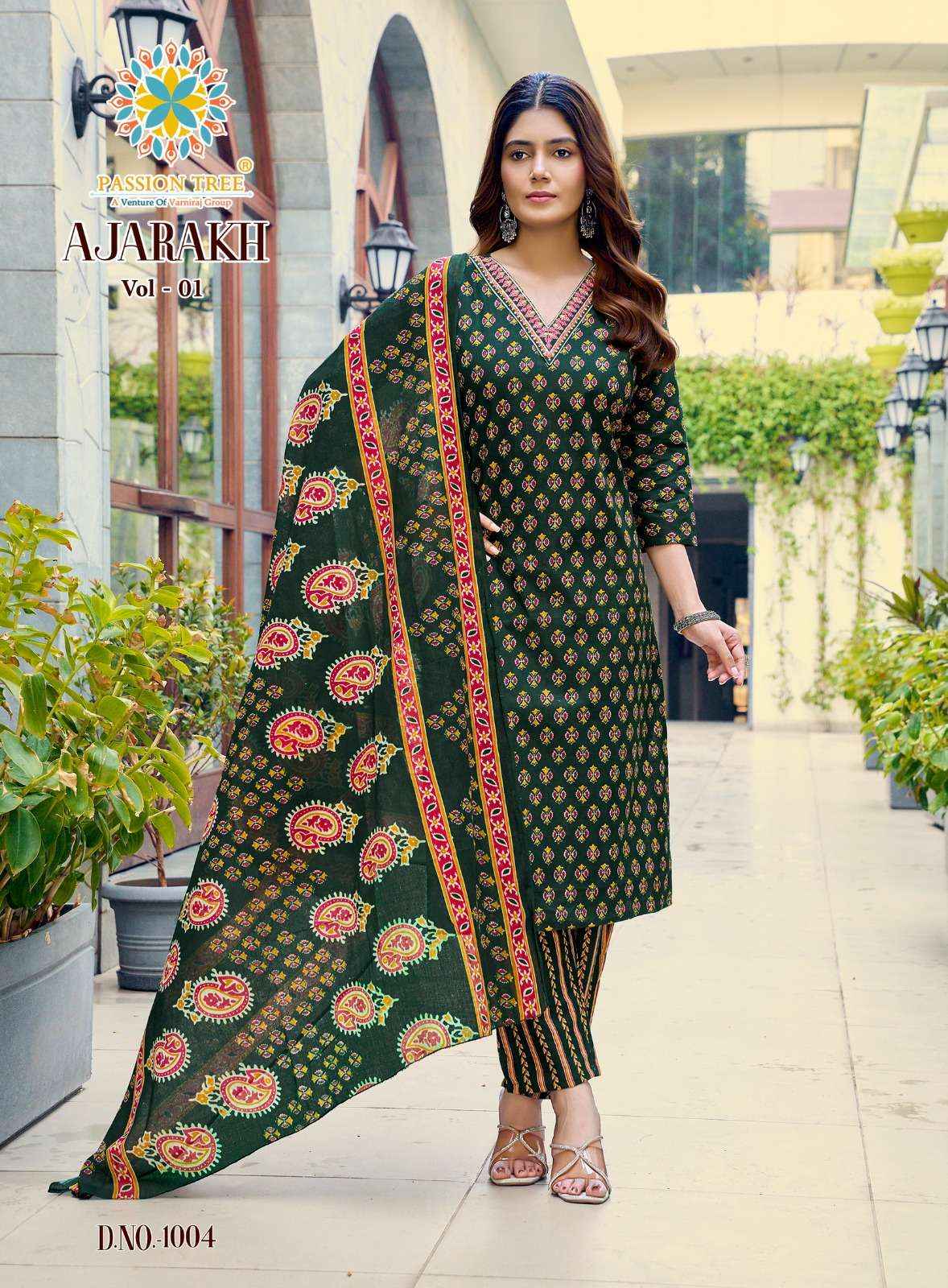 Passion Tree Ajarakh Vol 1 Readymade Suits Wholesale Price