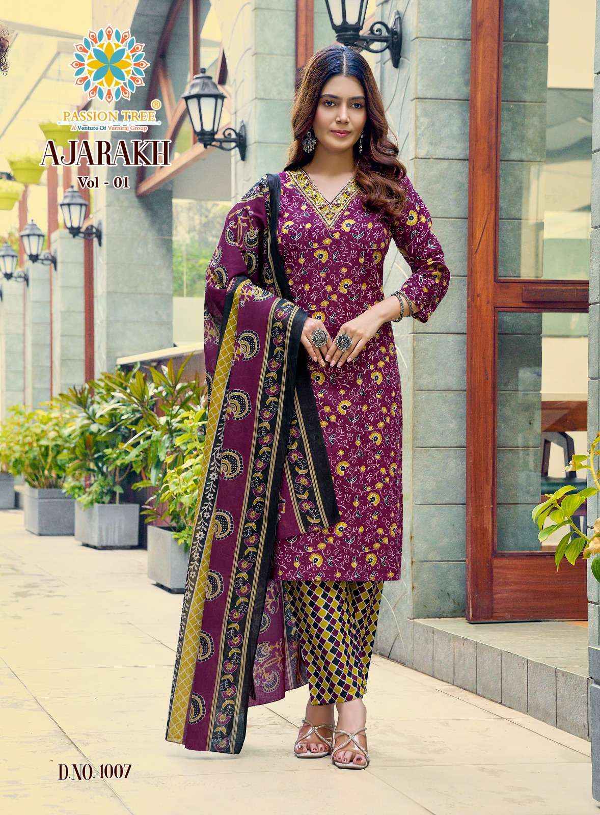 Passion Tree Ajarakh Vol 1 Readymade Suits Wholesale Price