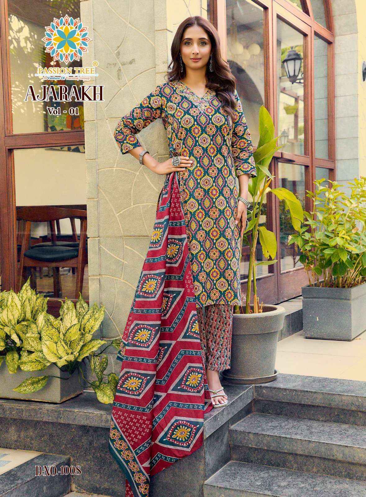 Passion Tree Ajarakh Vol 1 Readymade Suits Wholesale Price