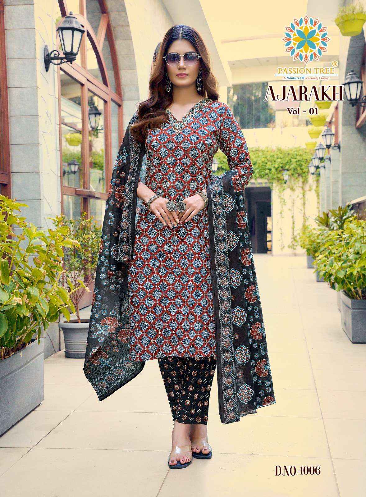 Passion Tree Ajarakh Vol 1 Readymade Suits Wholesale Price