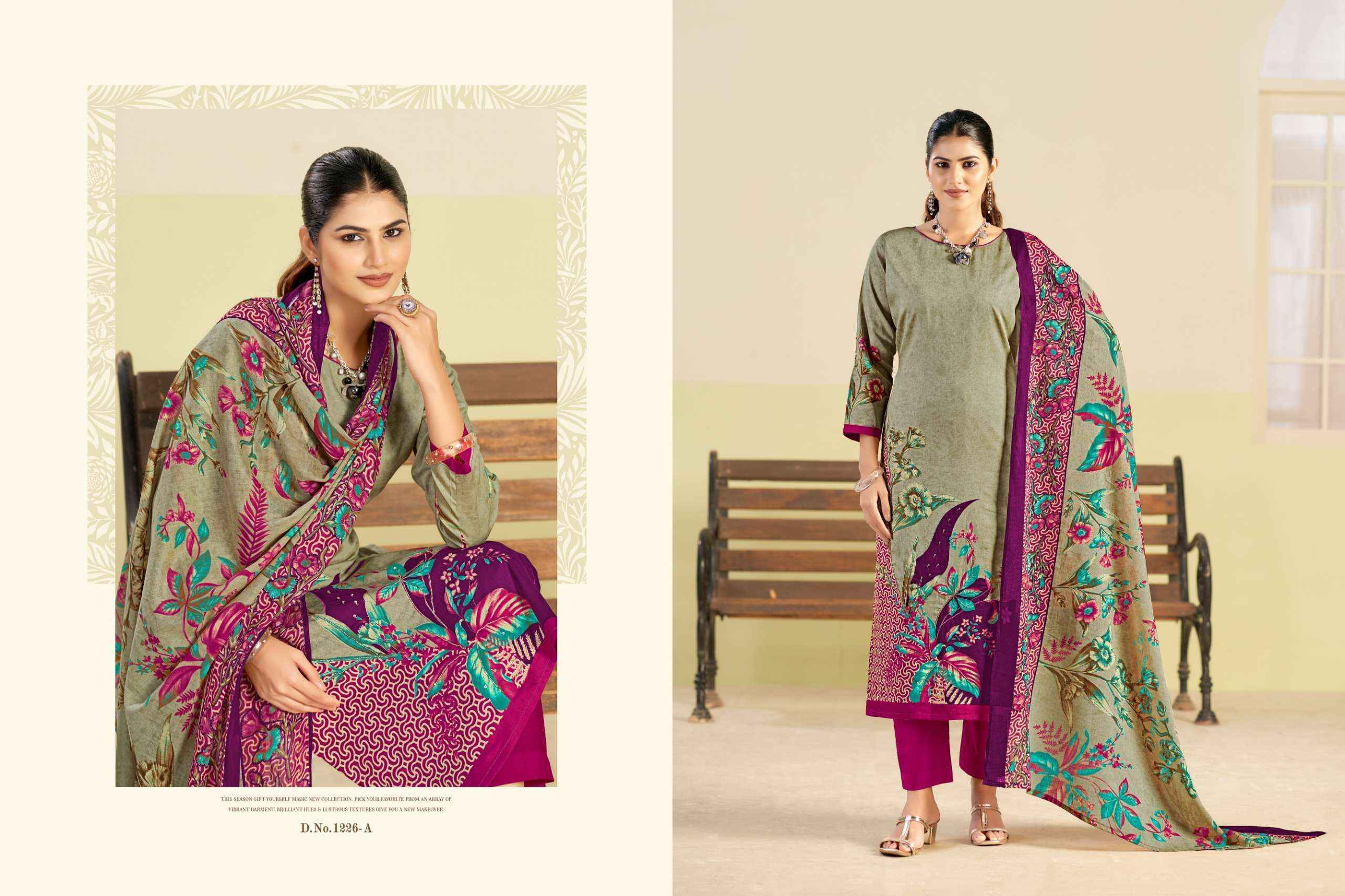 Radhika Fashion Azara Kayka D No 1226 Jam Cotton Dress Material Wholesale Collection ( 4 Pcs Catalog )