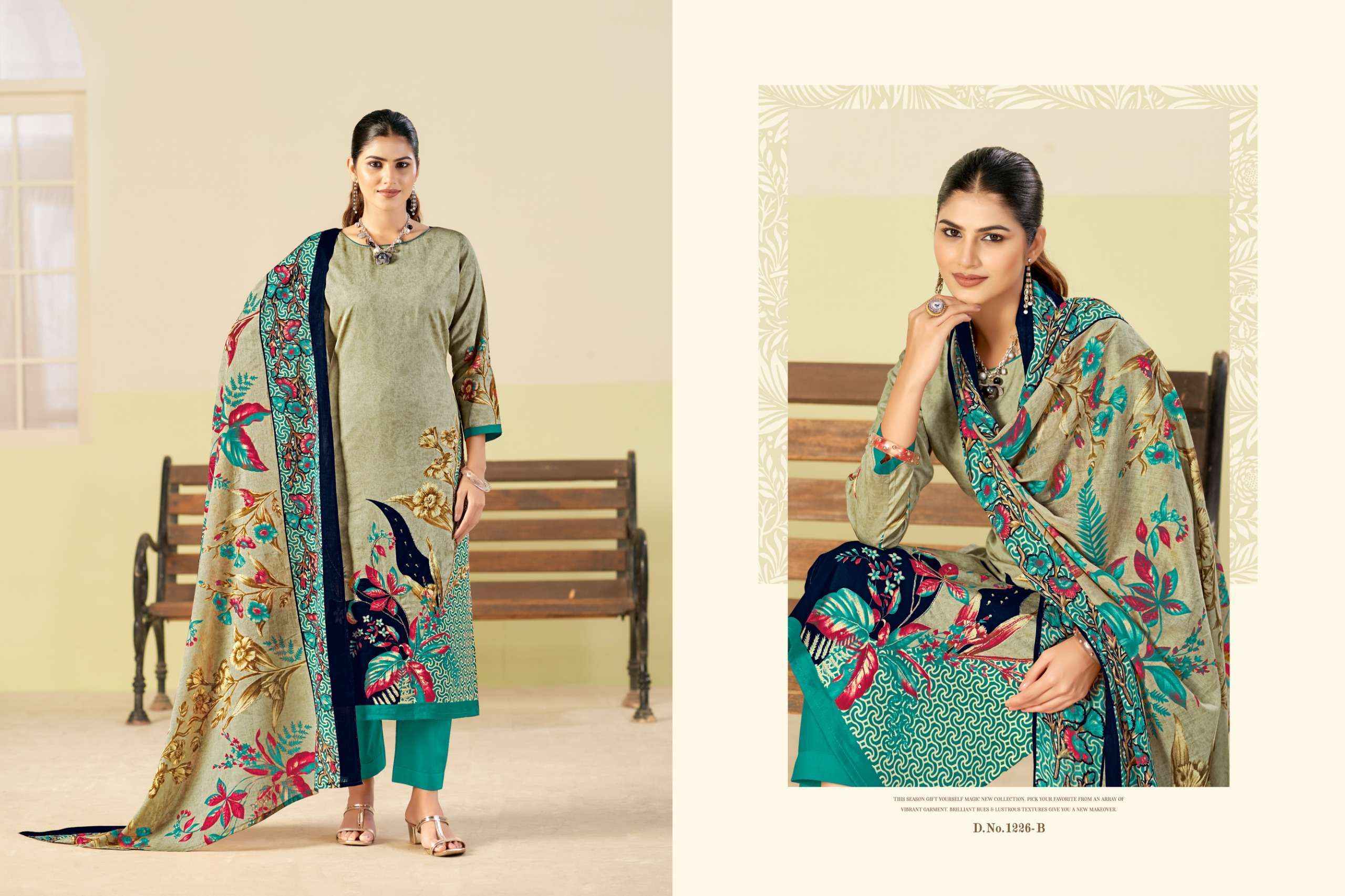 Radhika Fashion Azara Kayka D No 1226 Jam Cotton Dress Material Wholesale Collection ( 4 Pcs Catalog )