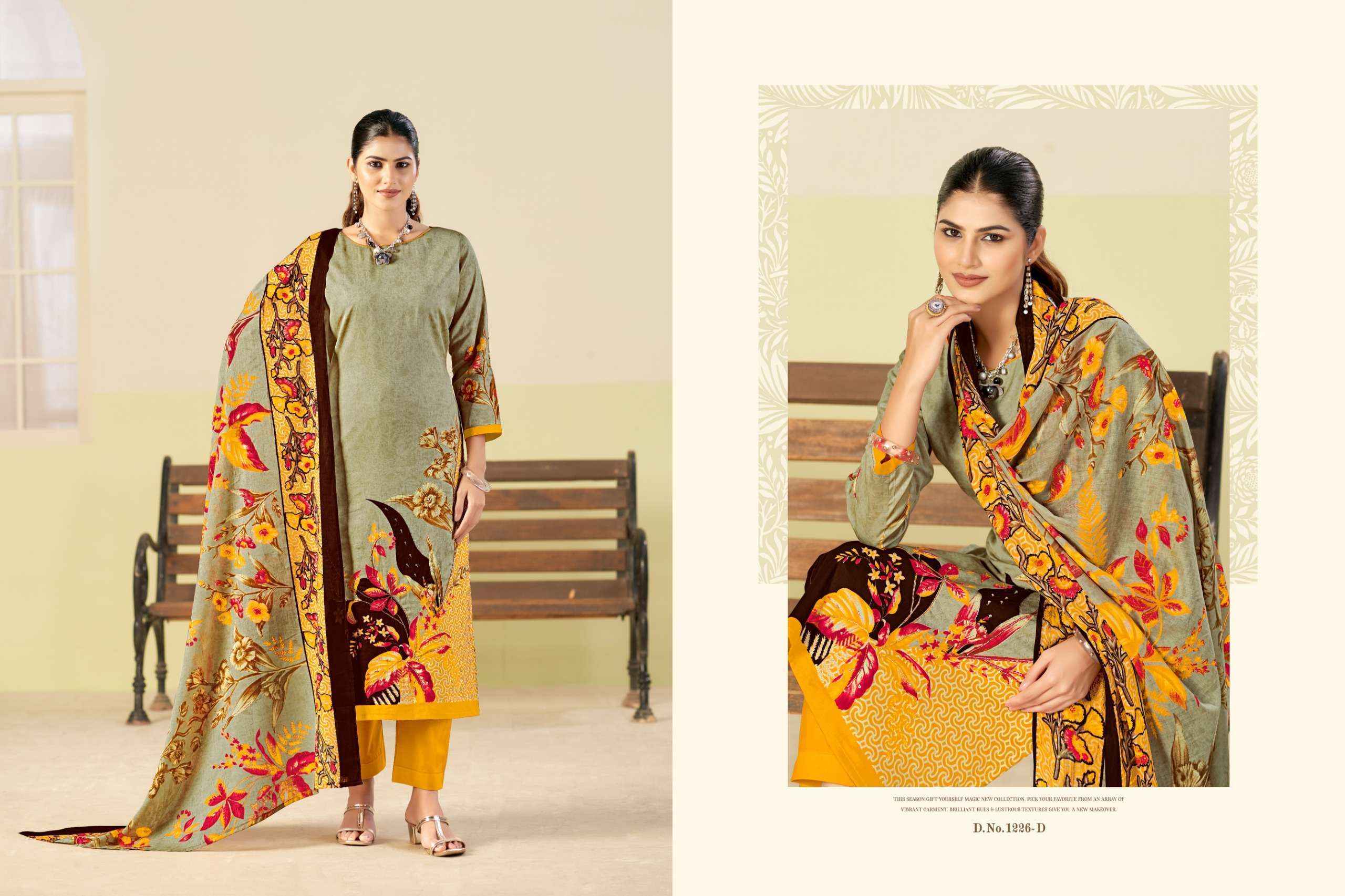 Radhika Fashion Azara Kayka D No 1226 Jam Cotton Dress Material Wholesale Collection ( 4 Pcs Catalog )