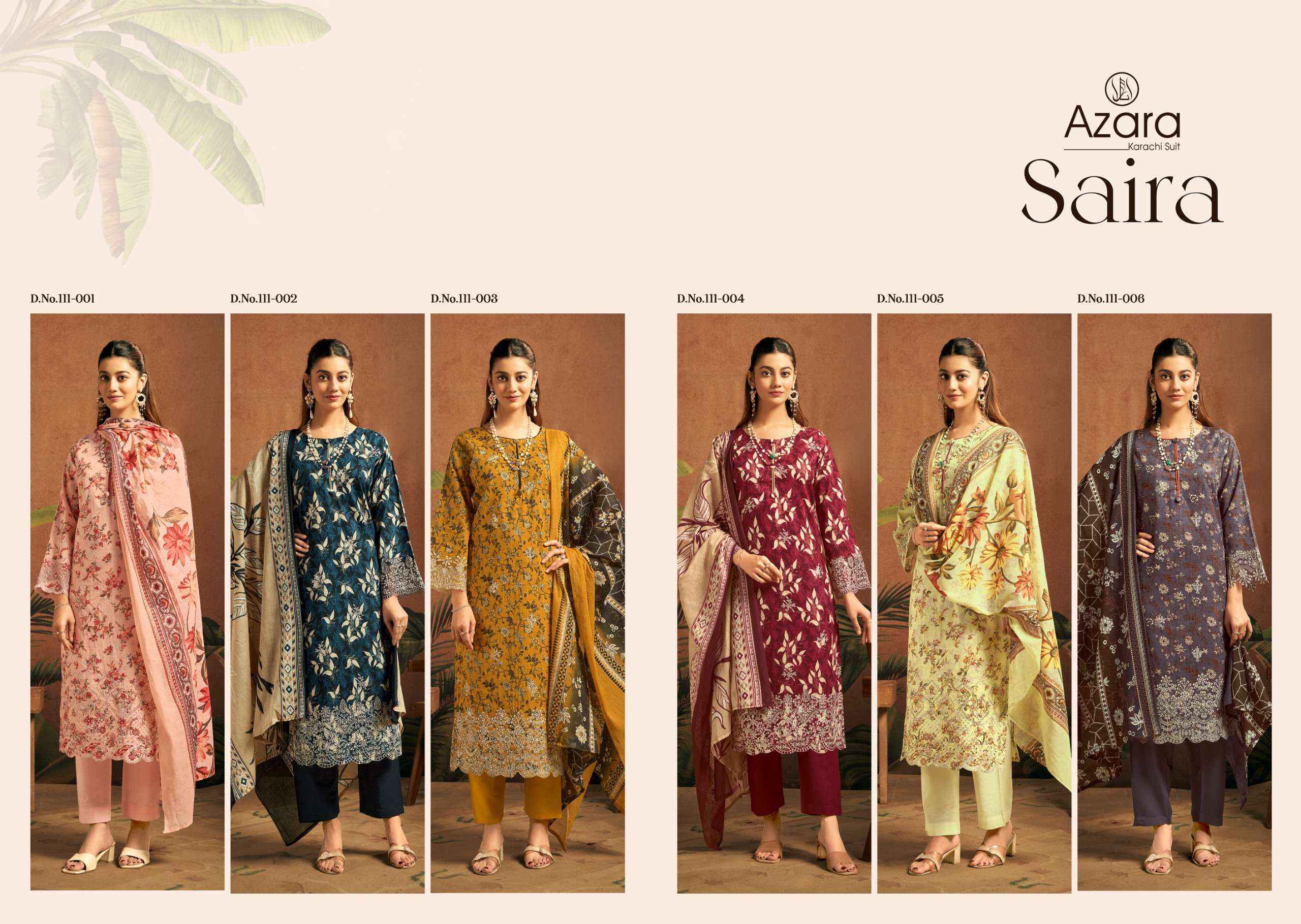 Radhika Fashion Azara Saira Lawn Cotton Wholesale Dress Material ( 6 pcs Catalogue )