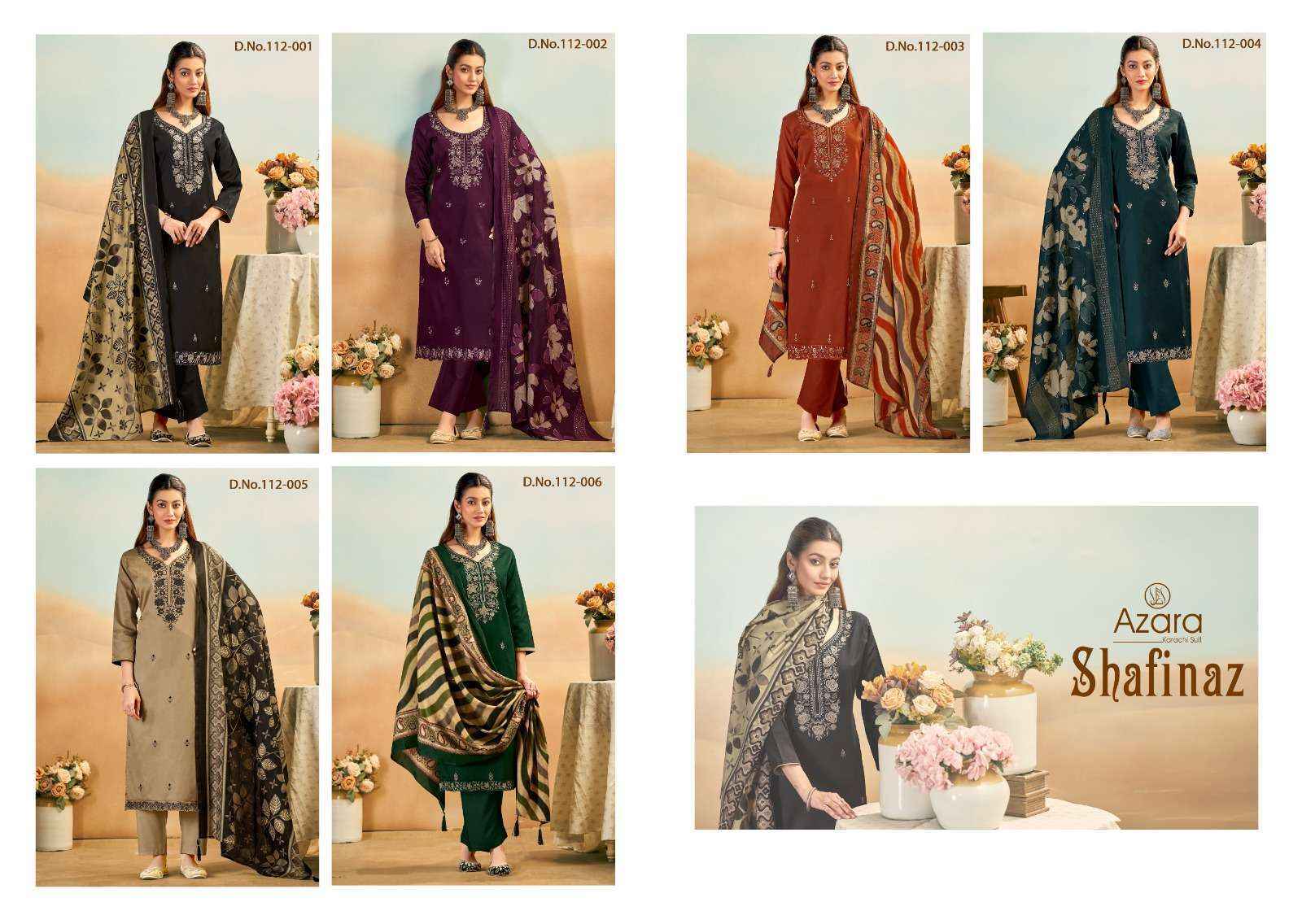 Radhika Fashion Azara Shafinaz Jam Cotton Wholesale Dress Material ( 6 pcs Catalogue )