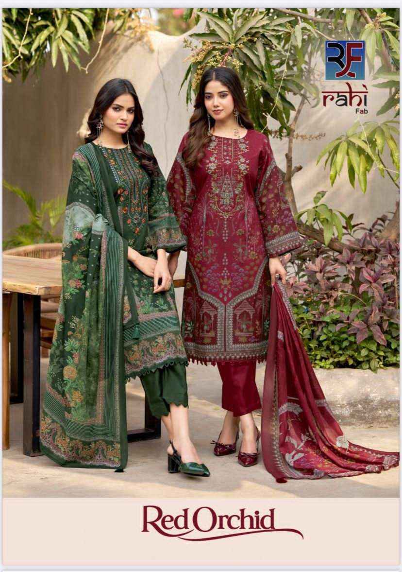 Rahi Fab Red Orchid Suits Wholesale Price