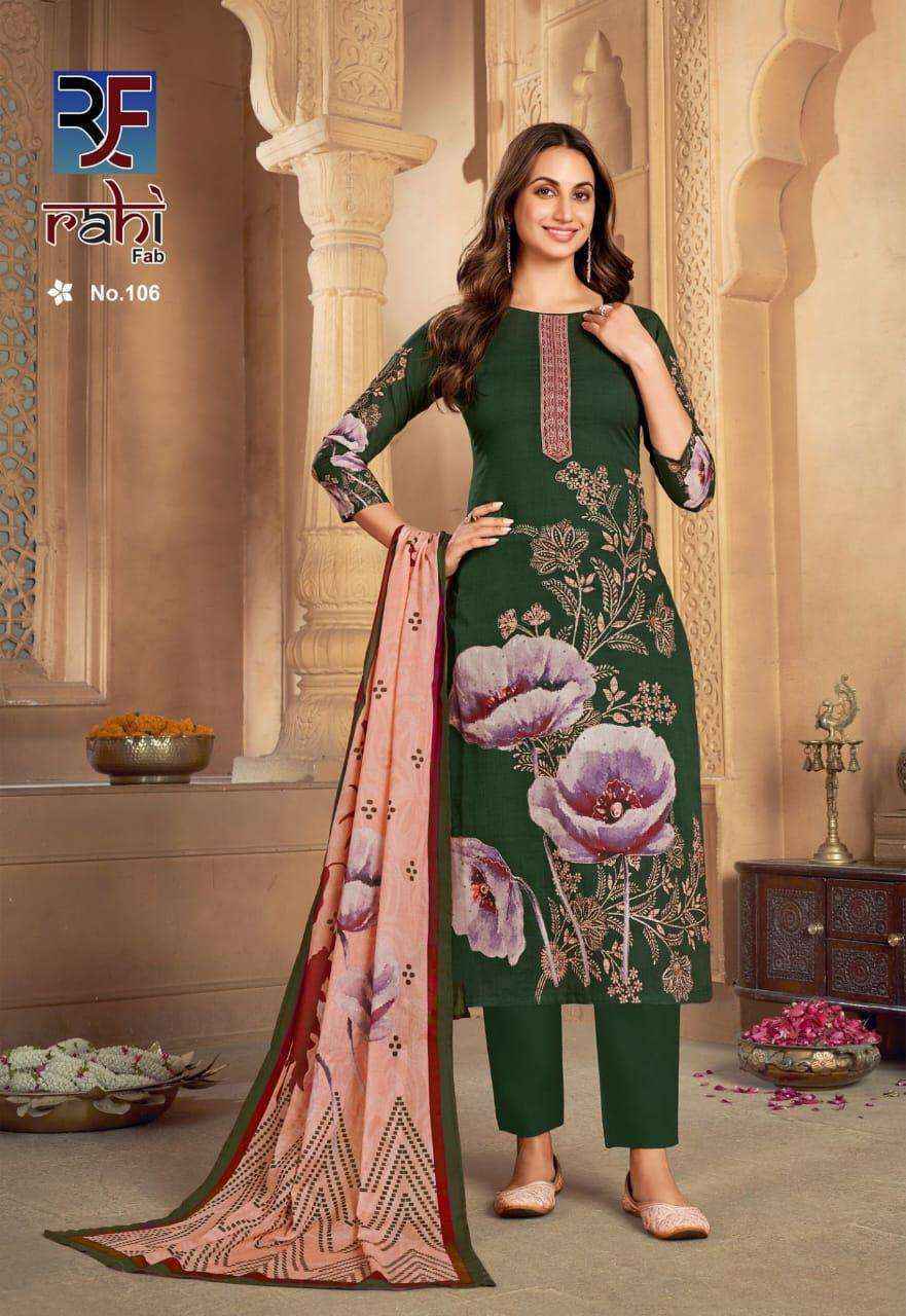 Rahi Fab Rose Gold Camric Cotton Dress Material Wholesale Surat ( 8 pcs Catalogue )