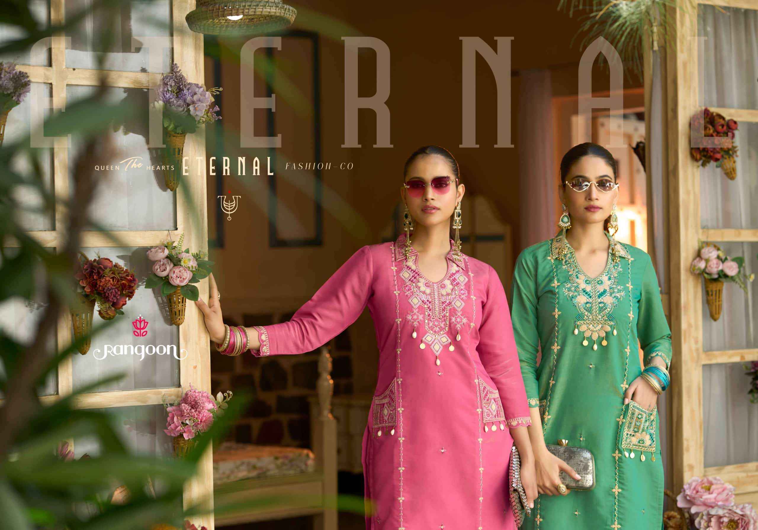 Rangoon Adrita Designer Kurti Palazzo Pair Catalog Wholesale Price ( 4 Pcs Catalogue )