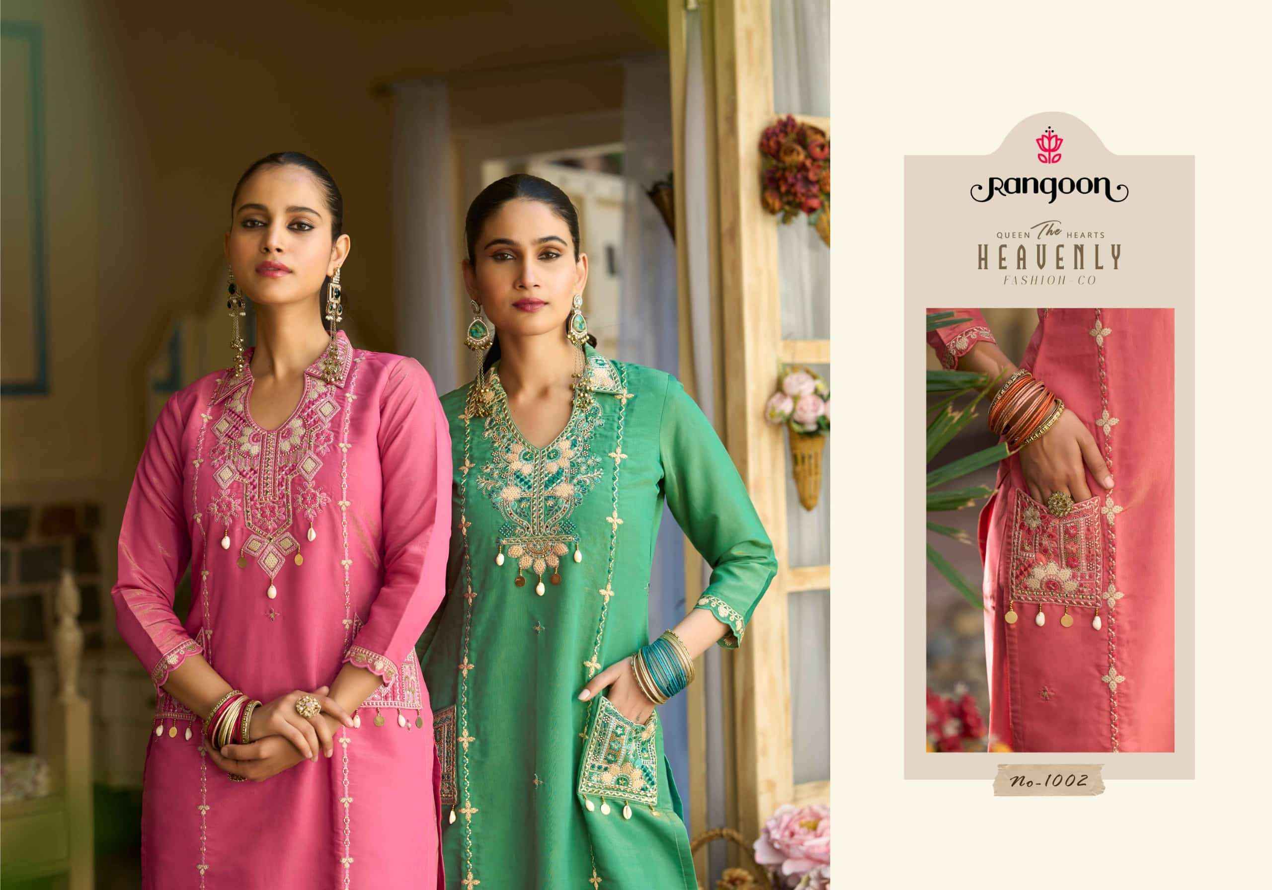Rangoon Adrita Designer Kurti Palazzo Pair Catalog Wholesale Price ( 4 Pcs Catalogue )