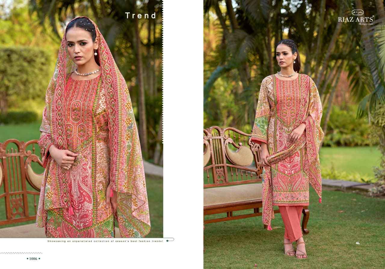 RIAZ ARTS BIN SAEED FARMAISH VOL 2 LAWN COTTON DRESS MATERIAL WHOLESALE PRICE( 6 PCS CATALOGUE )