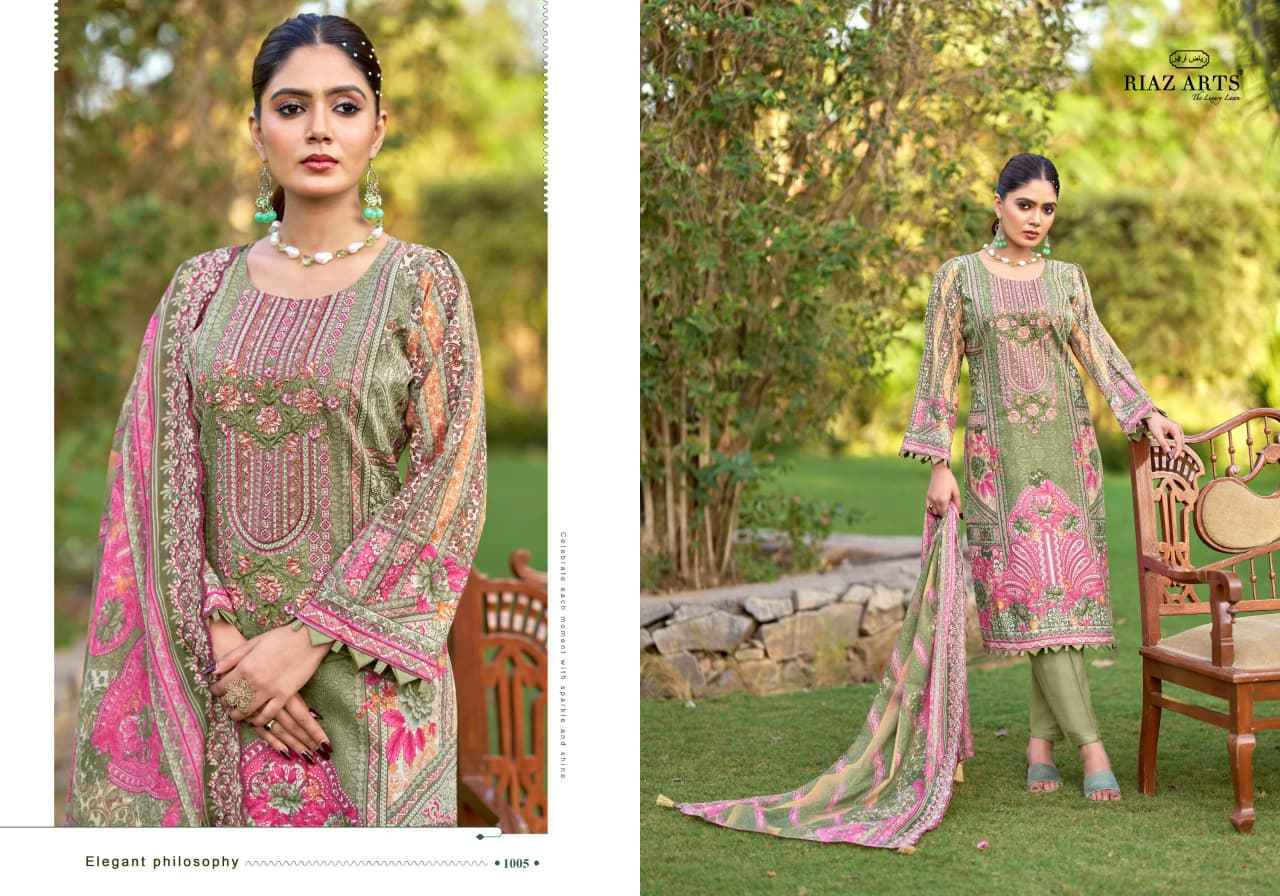RIAZ ARTS BIN SAEED FARMAISH VOL 2 LAWN COTTON DRESS MATERIAL WHOLESALE PRICE( 6 PCS CATALOGUE )
