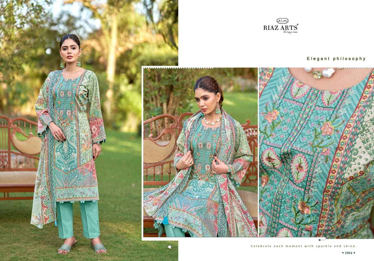 RIAZ ARTS BIN SAEED FARMAISH VOL 2 LAWN COTTON DRESS MATERIAL WHOLESALE PRICE( 6 PCS CATALOGUE )