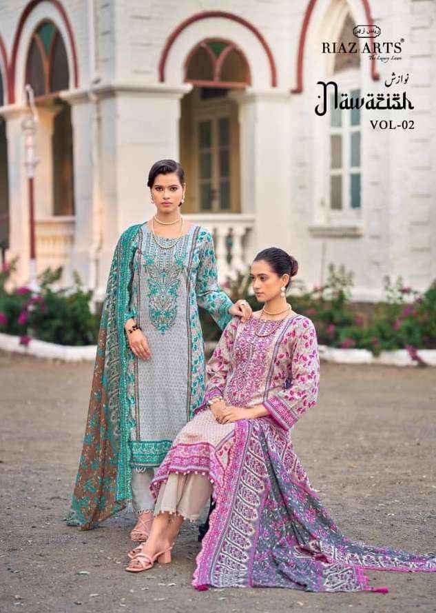 Riaz Arts Bin Saeed Nawazish Vol 2 Lawn Cotton Dress Material Online Shopping ( 6 pcs Catalogue )