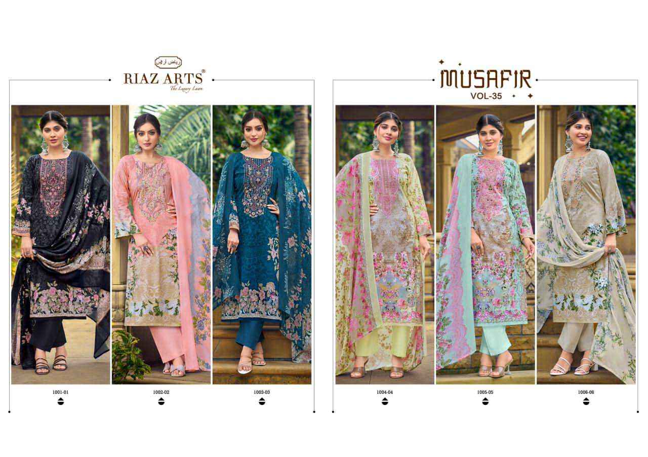 Riaz Arts Musafir Vol 35 Exclusive Cotton Dress Material Wholesale Collection ( 6 Pcs Catalog )