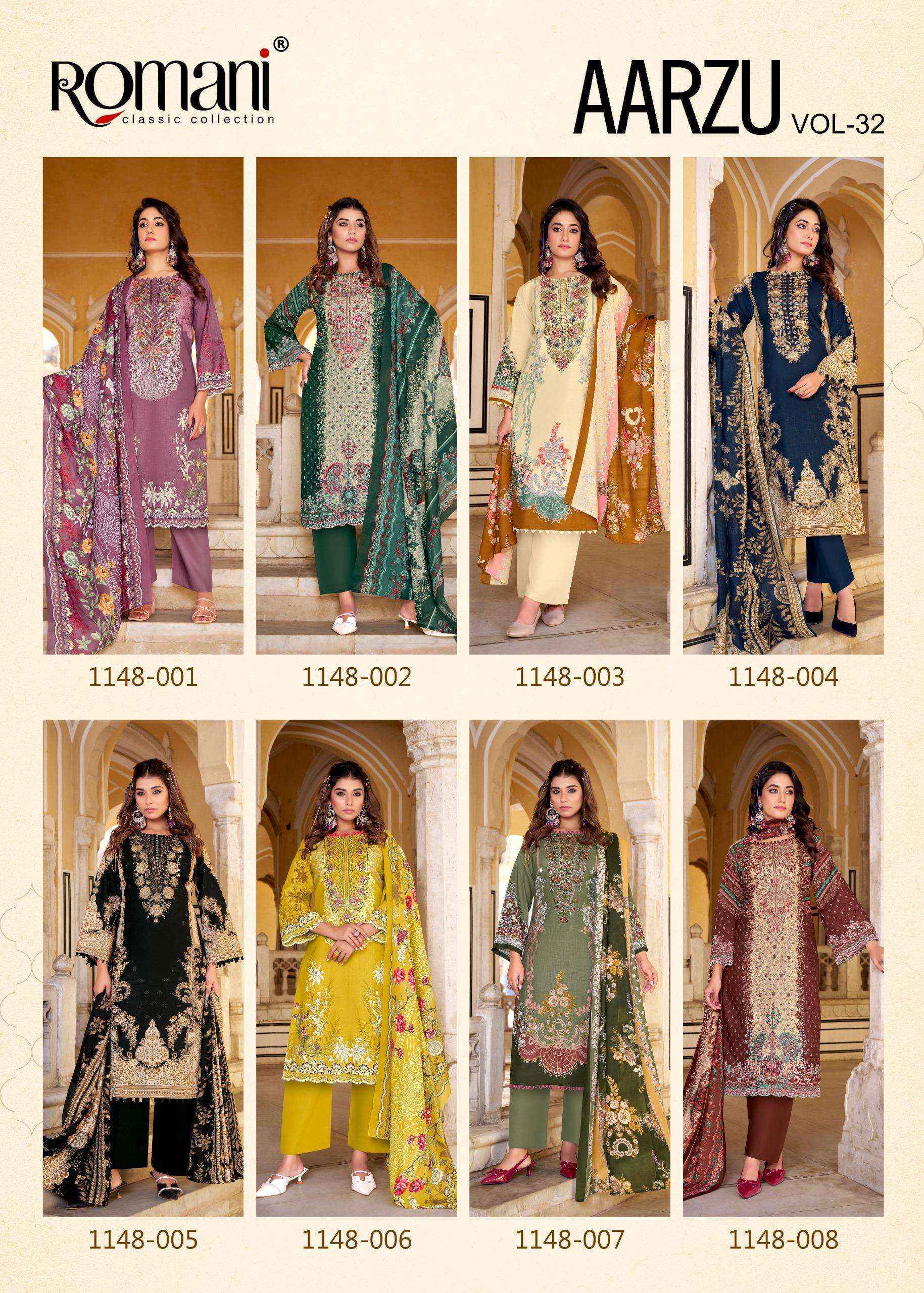 Romani Aarzu Vol 32 Cotton Dress Material Wholesale Collection ( 8 Pcs Catalog )