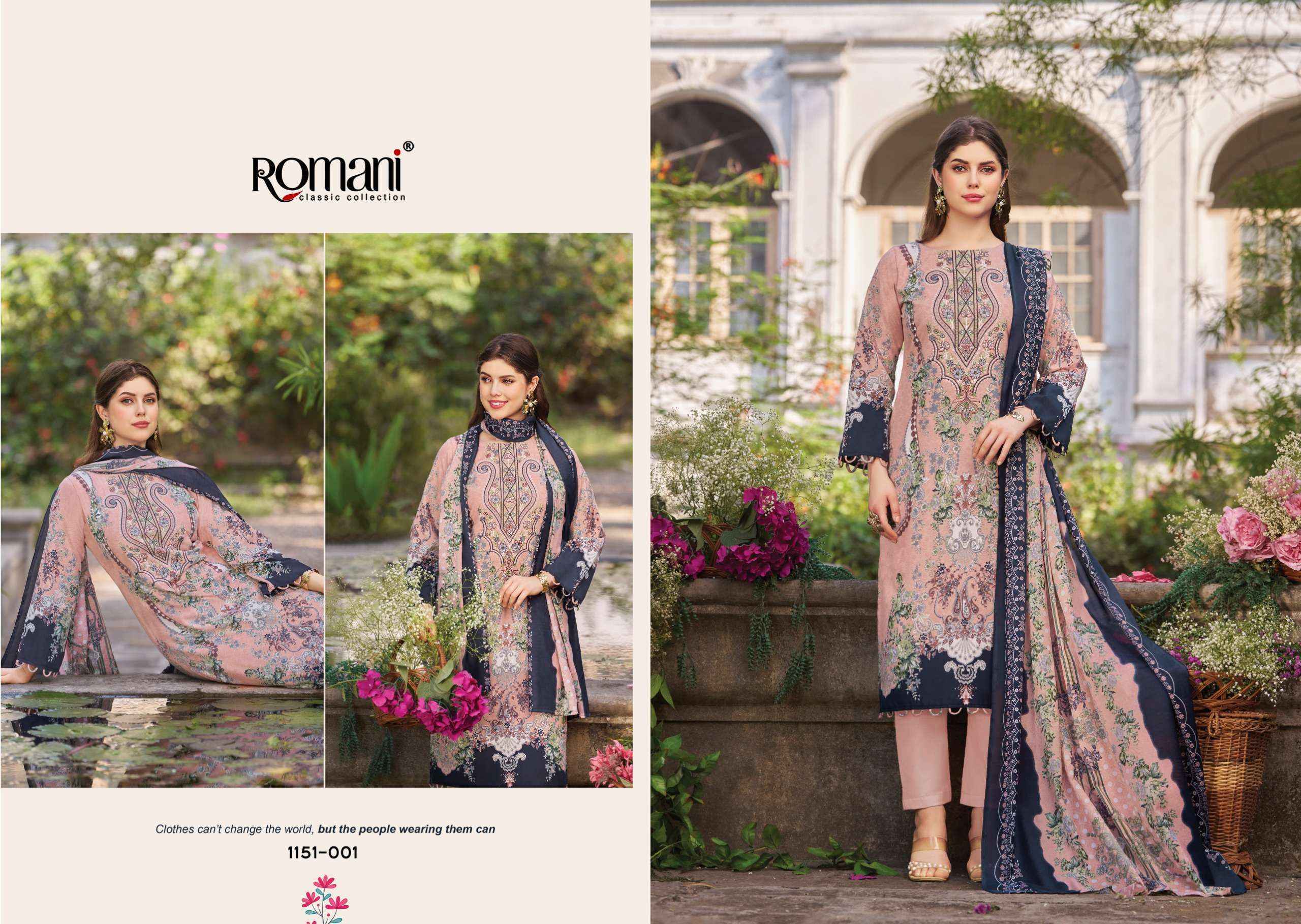 Romani Needle Wonder Vol 13 Cotton Wholesale Dress Material 8 pcs Catalogue