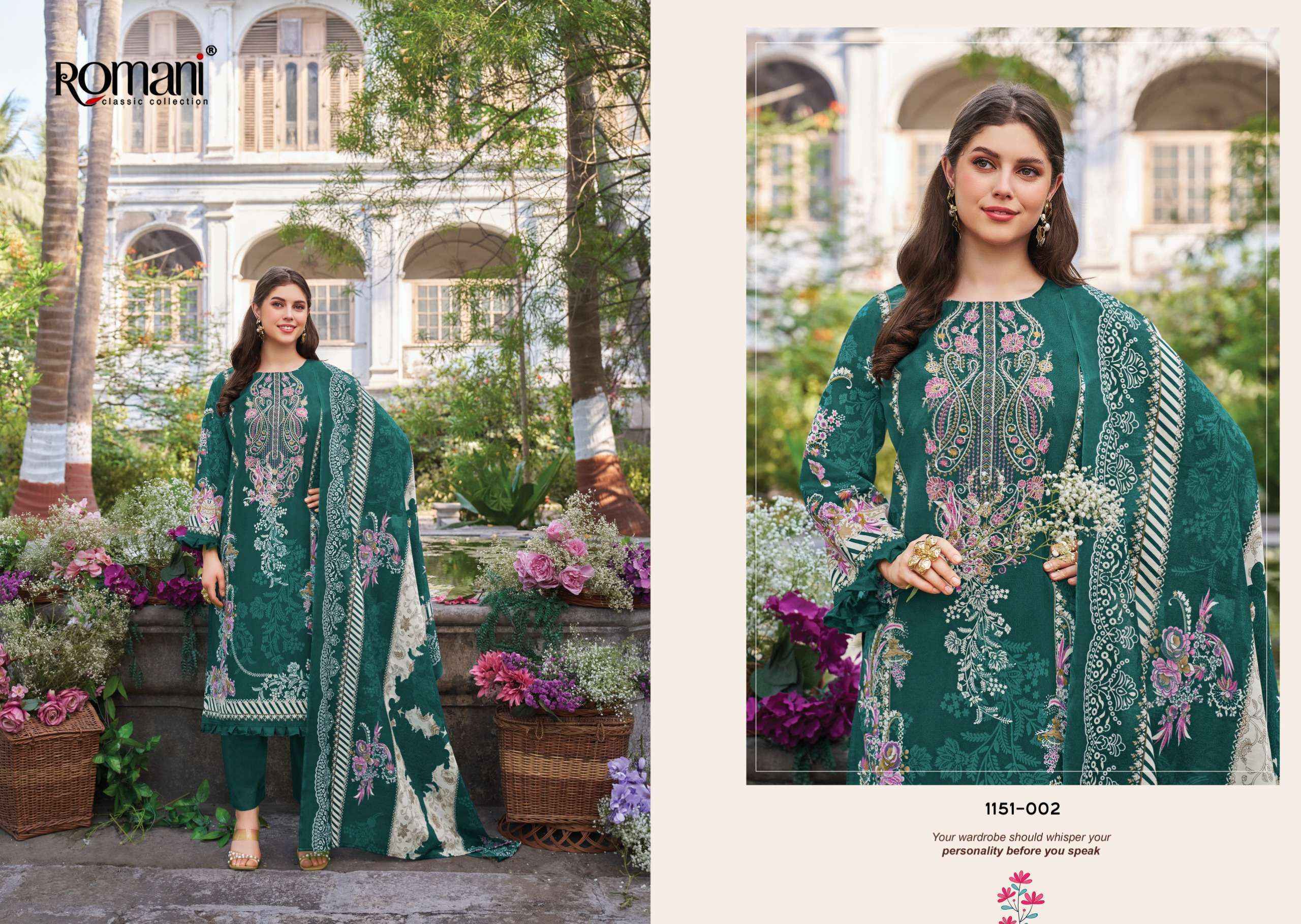 Romani Needle Wonder Vol 13 Cotton Wholesale Dress Material 8 pcs Catalogue