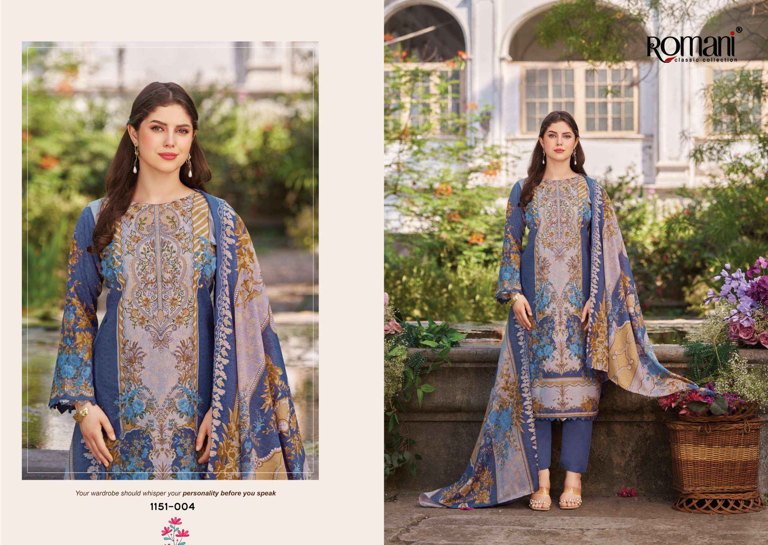 Romani Needle Wonder Vol 13 Cotton Wholesale Dress Material 8 pcs Catalogue