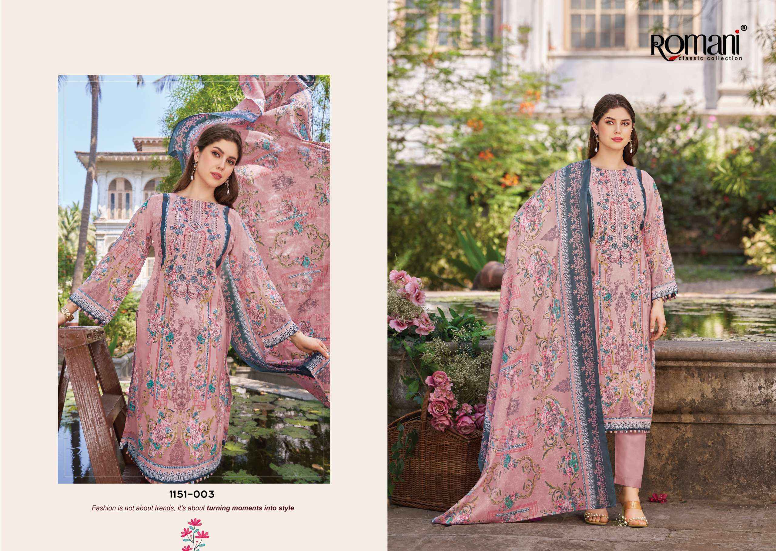 Romani Needle Wonder Vol 13 Cotton Wholesale Dress Material 8 pcs Catalogue