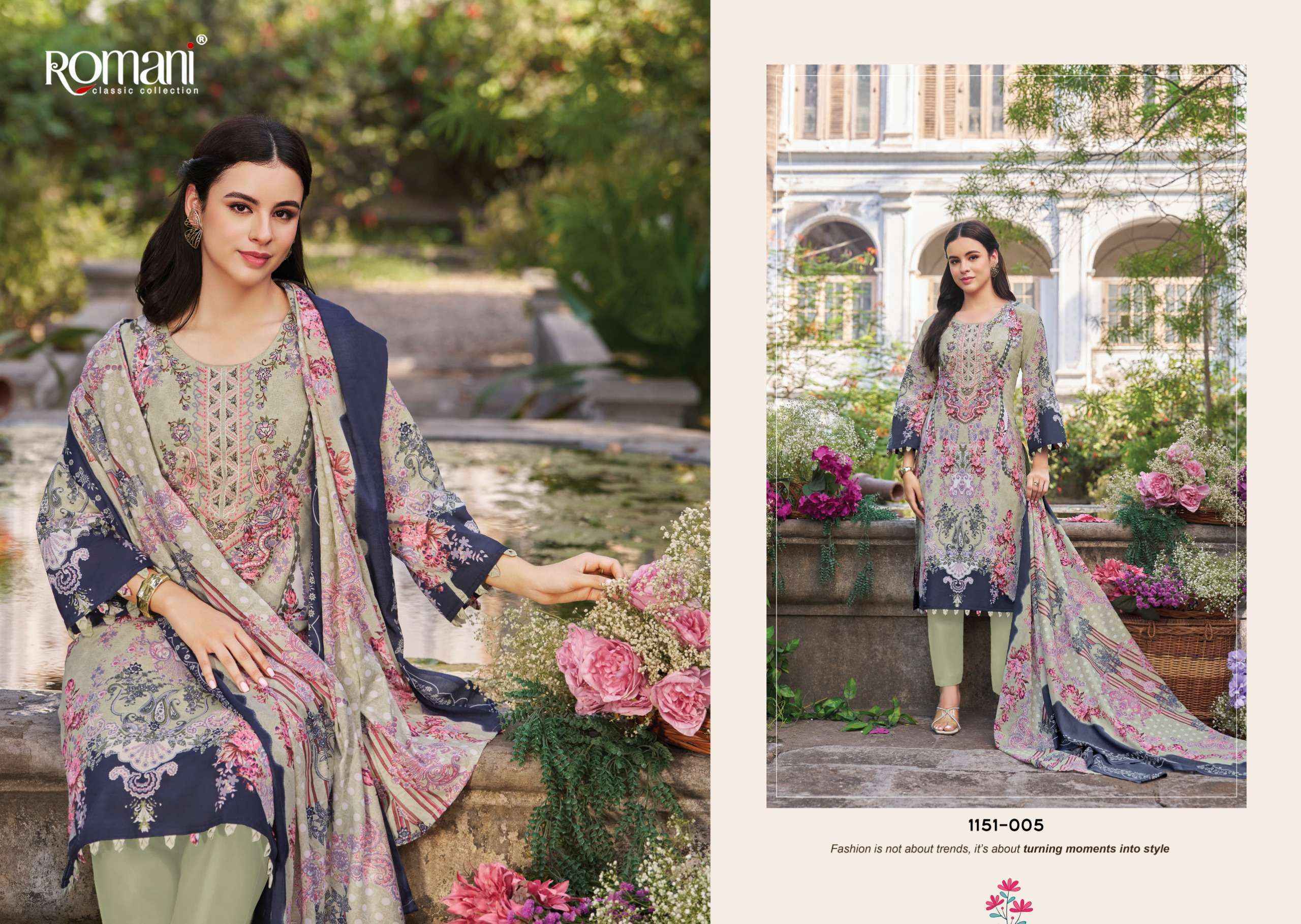 Romani Needle Wonder Vol 13 Cotton Wholesale Dress Material 8 pcs Catalogue