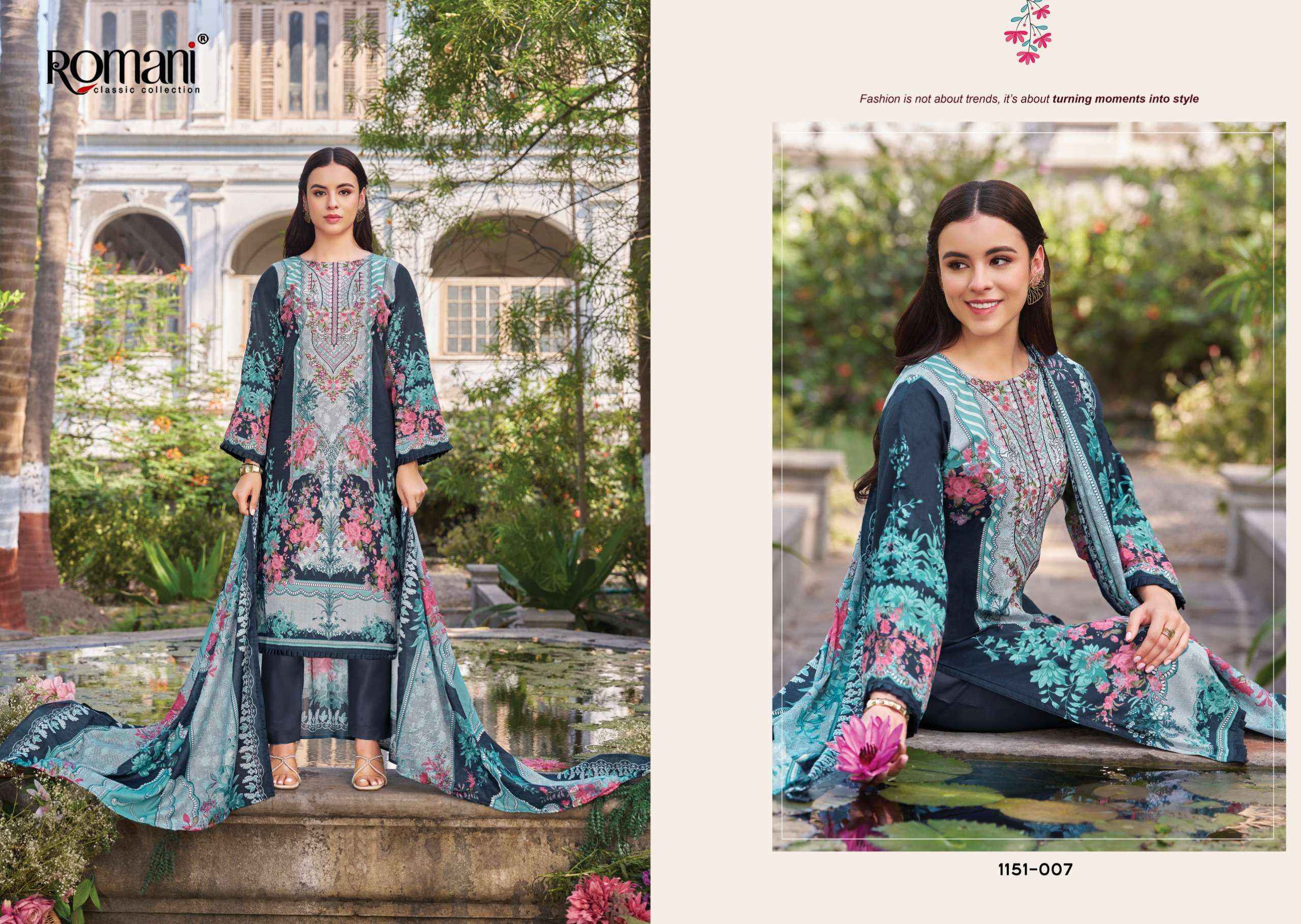 Romani Needle Wonder Vol 13 Cotton Wholesale Dress Material 8 pcs Catalogue