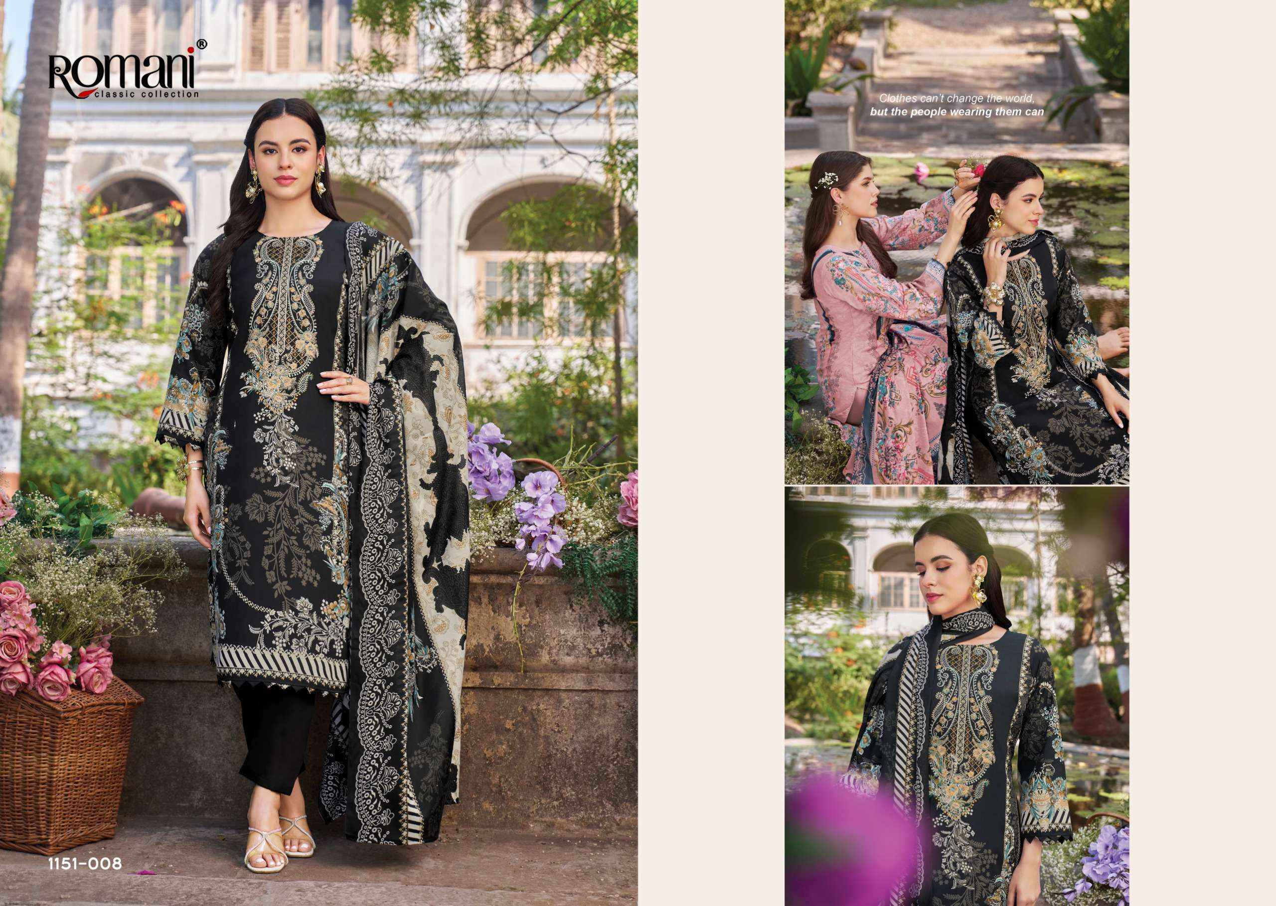 Romani Needle Wonder Vol 13 Cotton Wholesale Dress Material 8 pcs Catalogue
