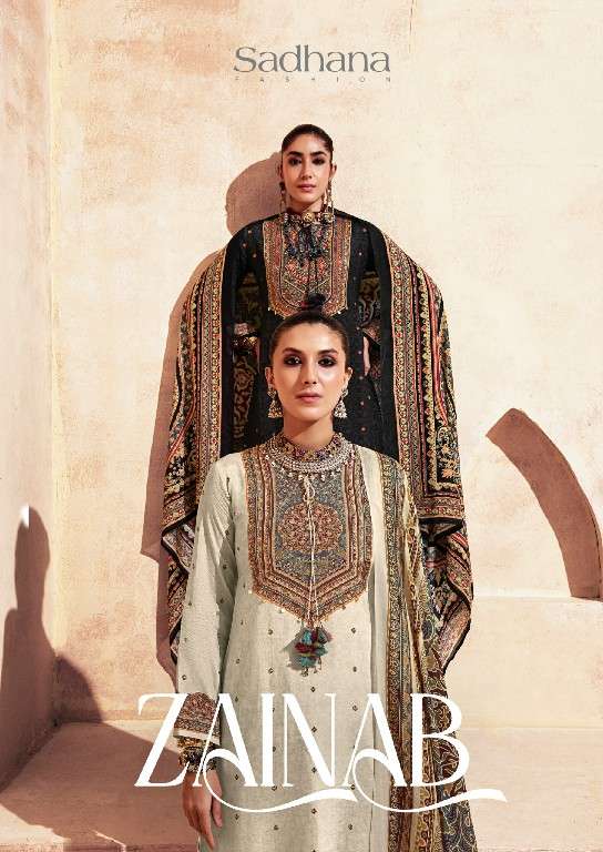 Sadhana Fashion Zainab Muslin Silk Suit Wholesale Price ( 6 Pcs Catalogue )