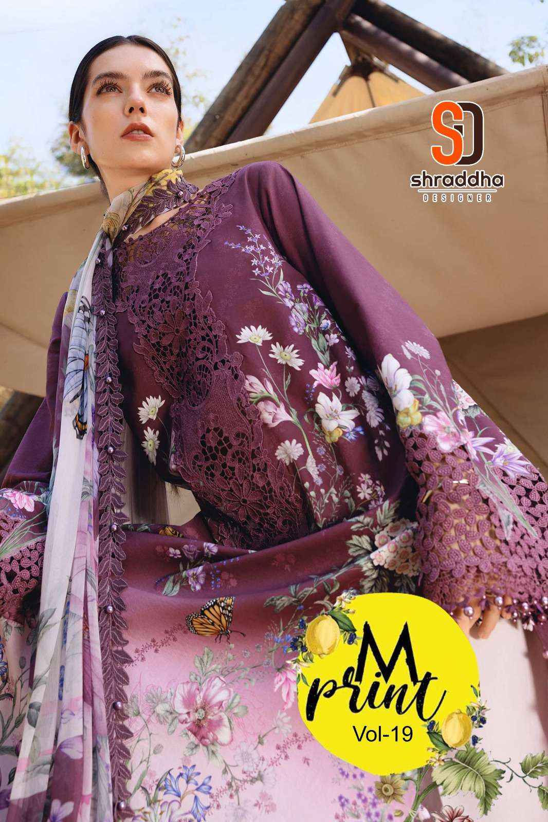 SHARADDHA DESIGNER M PRINT VOL 19 LAWN WHOLESALE PRICE