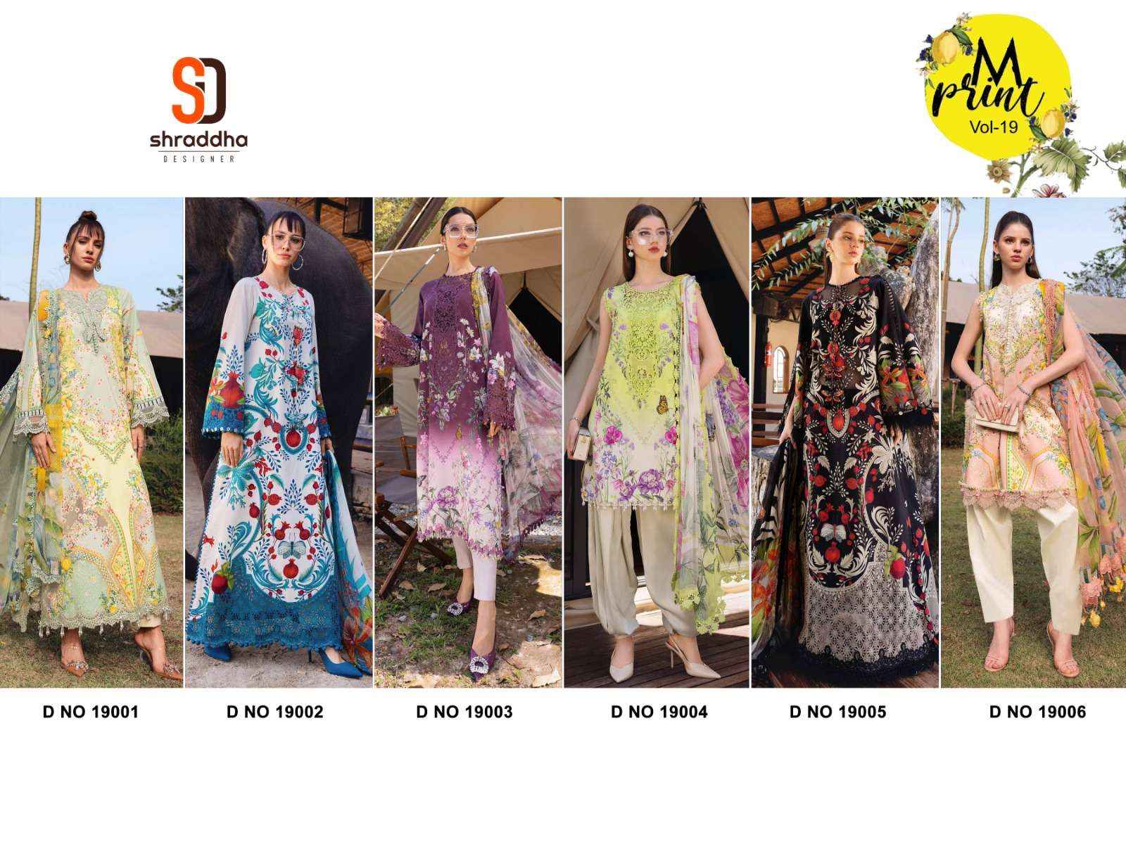 SHARADDHA DESIGNER M PRINT VOL 19 LAWN WHOLESALE PRICE