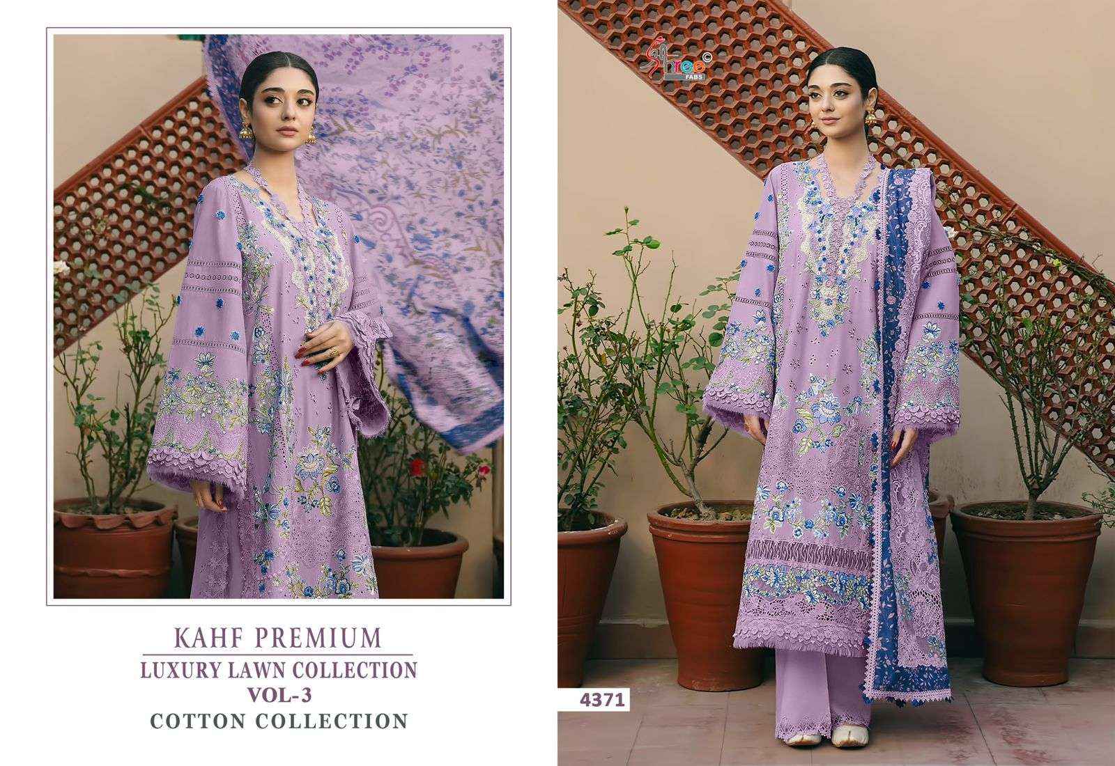 Shree Fabs Kahf Premium Embroidered Collection Vol 3 Cotton Pakistani Suits ( 6 pcs Catalogue )