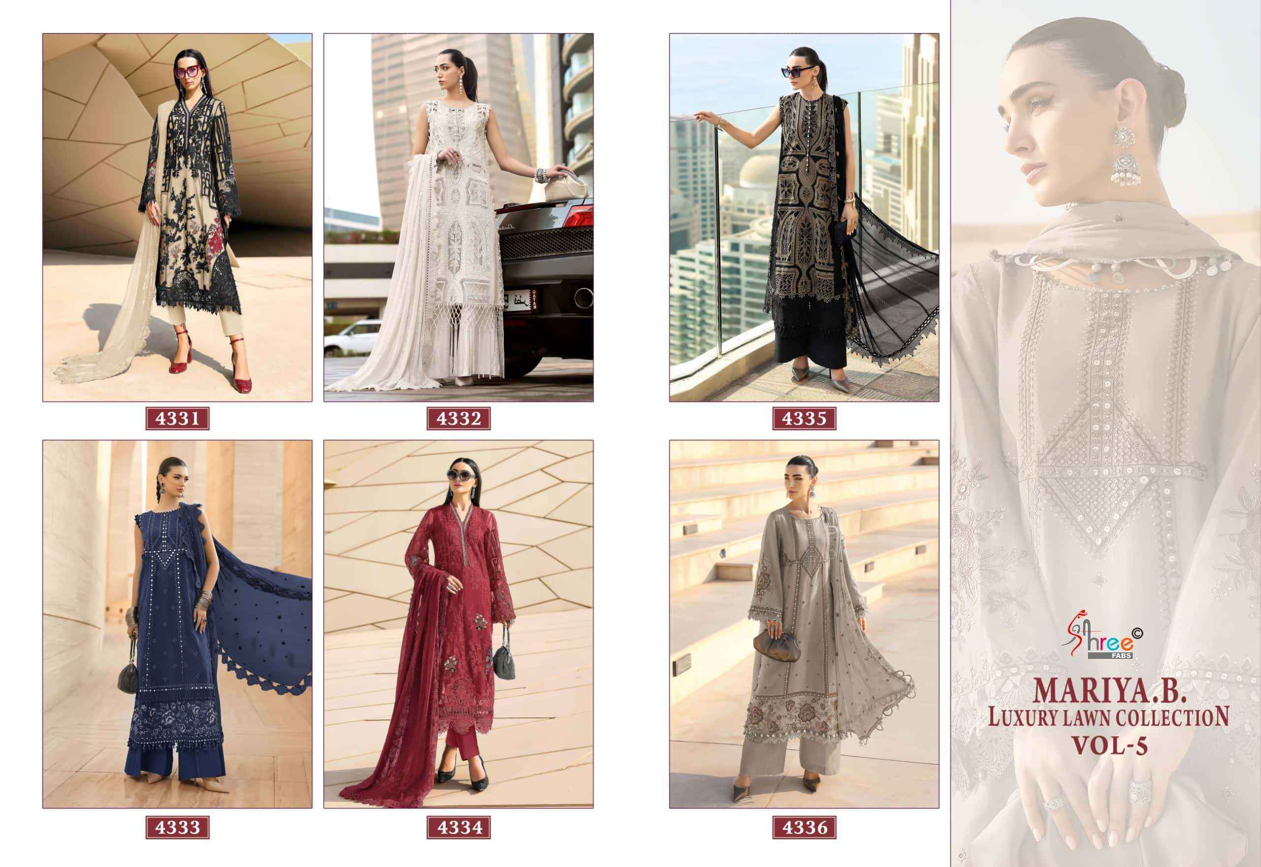 Shree Fabs Mariya B Luxury Lawn Collection Vol 5 Pakistani Cotton Salwar Suit ( 6 Pcs Catalogue )