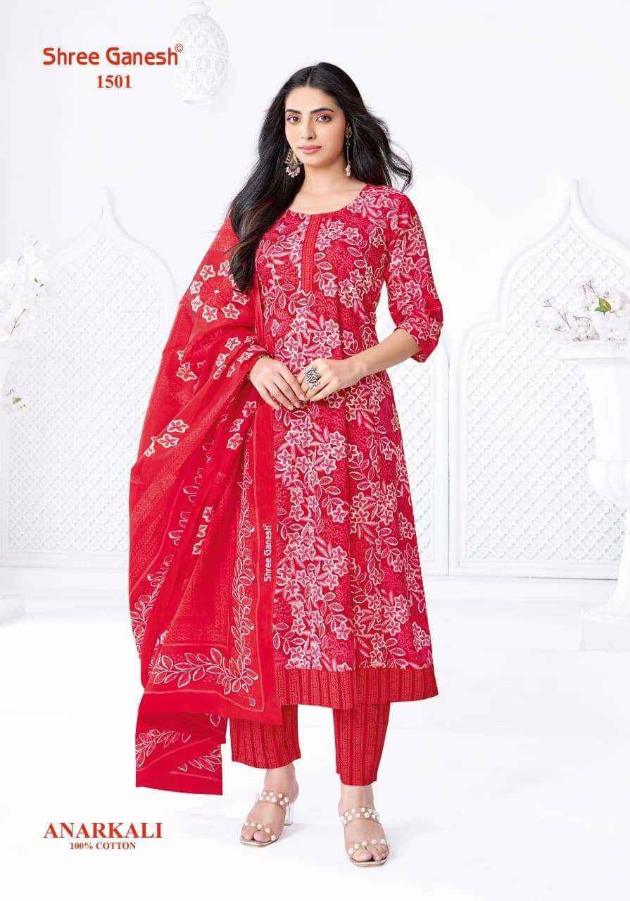 Shree Ganesh Zeenat Vol 5 Readymade Cotton Anarkali Dress Collection ( 10 Pcs Catalog )