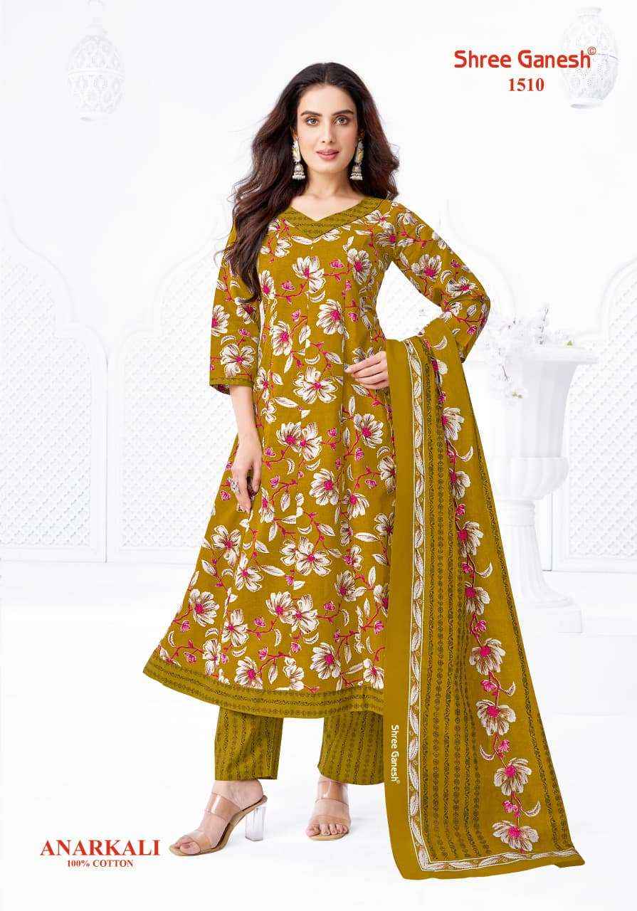 Shree Ganesh Zeenat Vol 5 Readymade Cotton Anarkali Dress Collection ( 10 Pcs Catalog )
