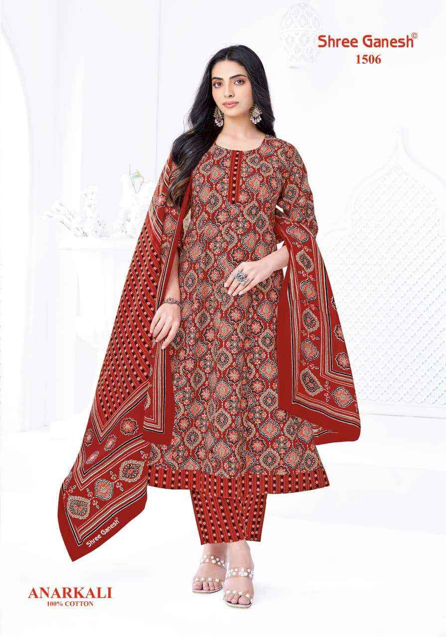 Shree Ganesh Zeenat Vol 5 Readymade Cotton Anarkali Dress Collection ( 10 Pcs Catalog )