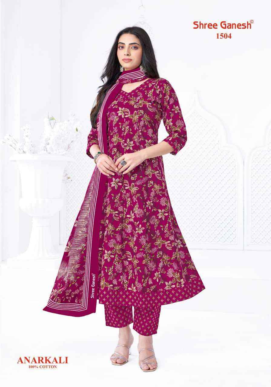 Shree Ganesh Zeenat Vol 5 Readymade Cotton Anarkali Dress Collection ( 10 Pcs Catalog )